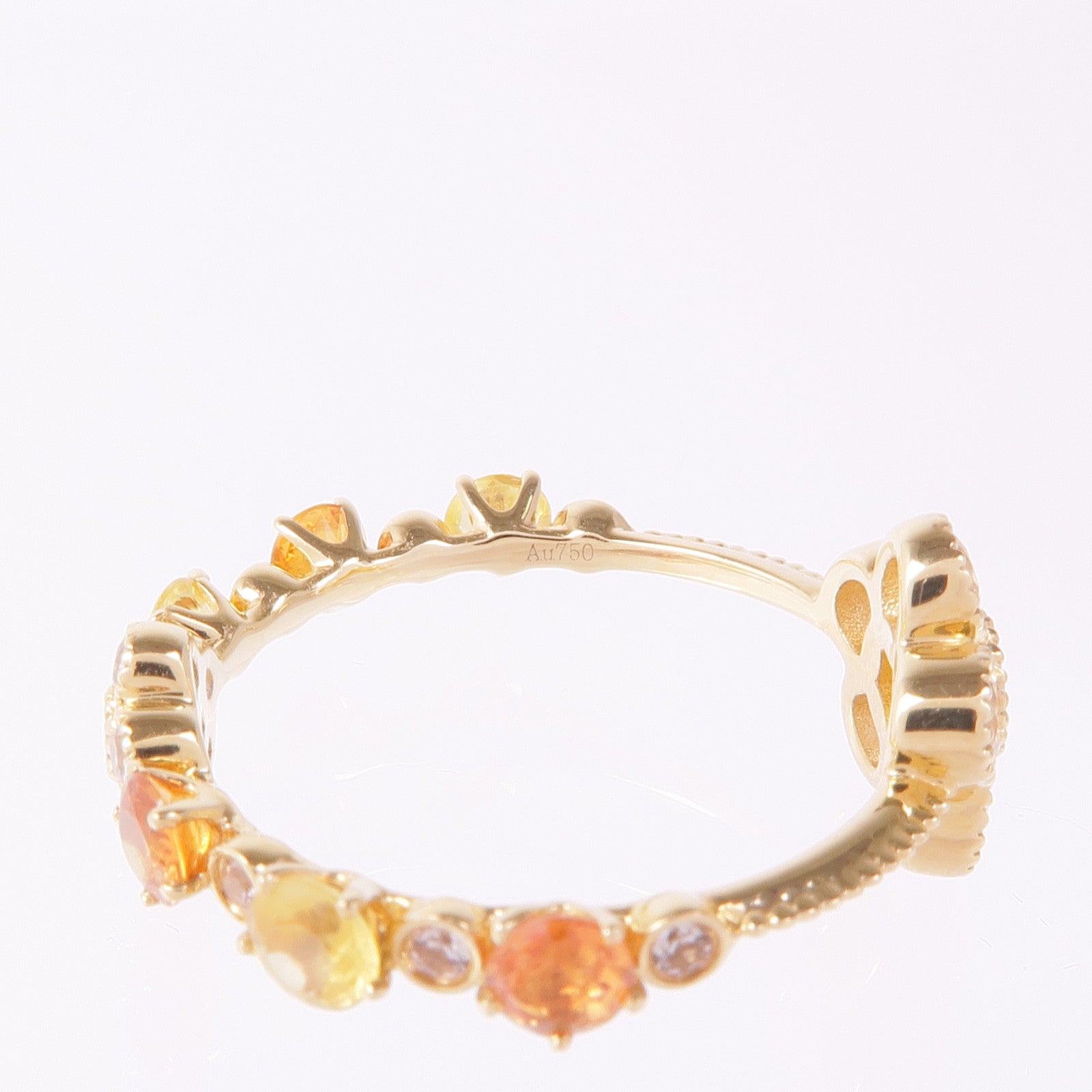 JEWELRY 18K黃金Sapphire Ring白色藍寶石戒指US#5.75