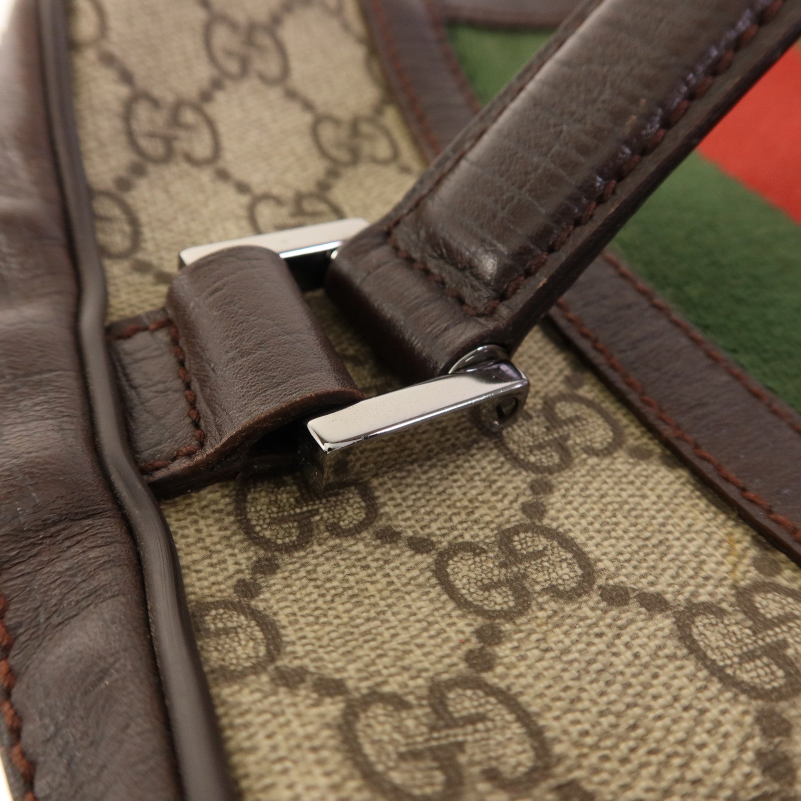GUCCI 塗層帆布Cosmetic Bag銀扣化妝袋