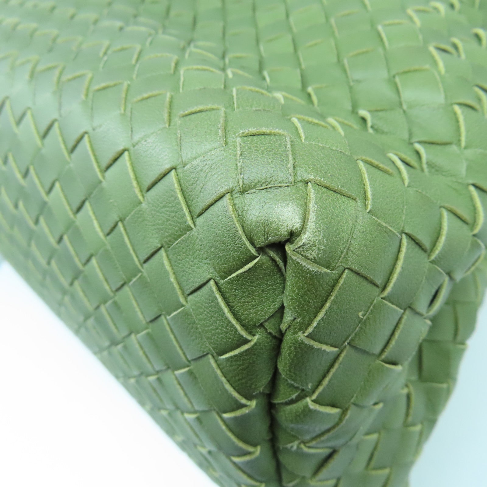 BOTTEGA VENETA 【激減優惠】羊皮皮革Handbag金扣手挽袋綠色