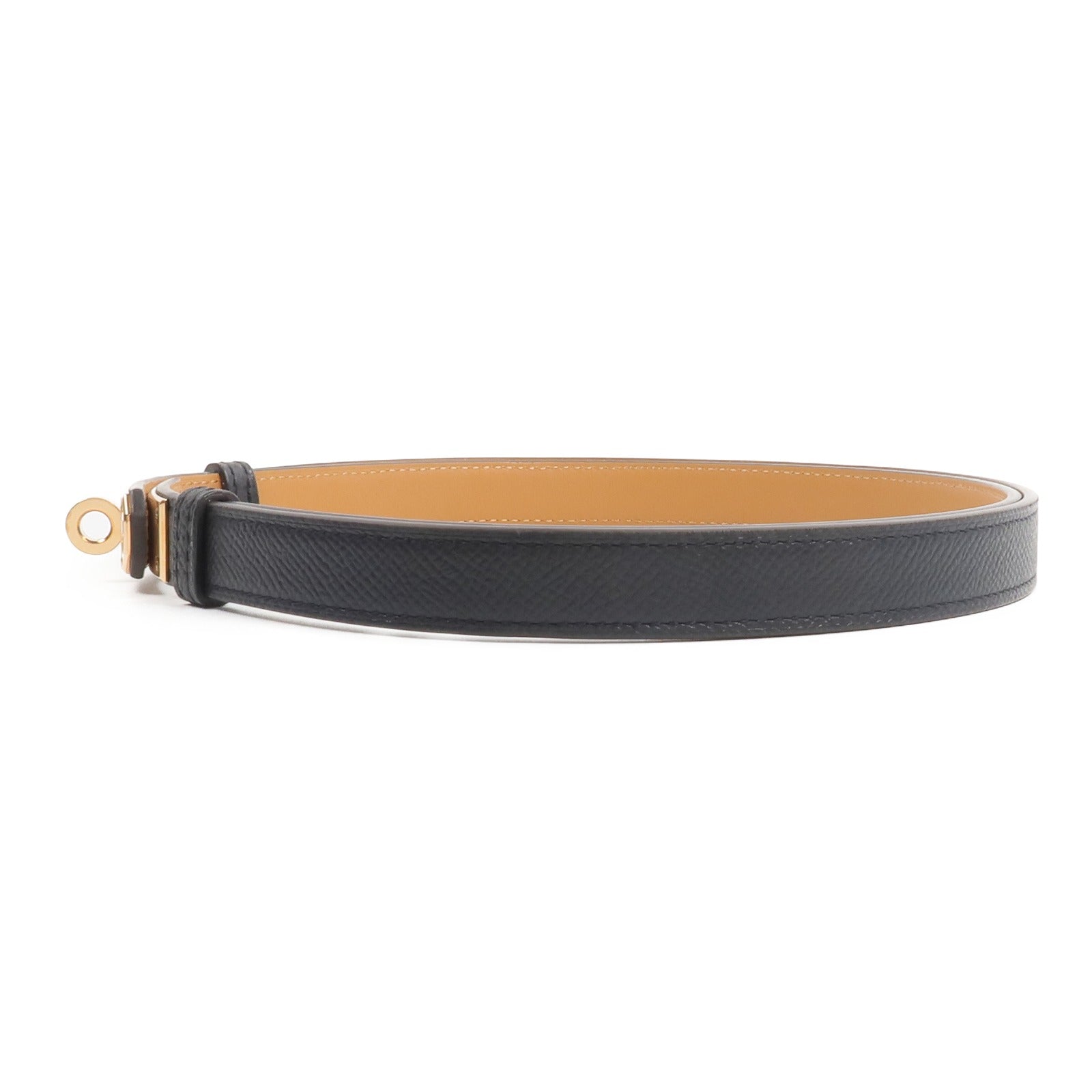HERMES Epsom皮革Kelly 18 Belt皮帶Noir