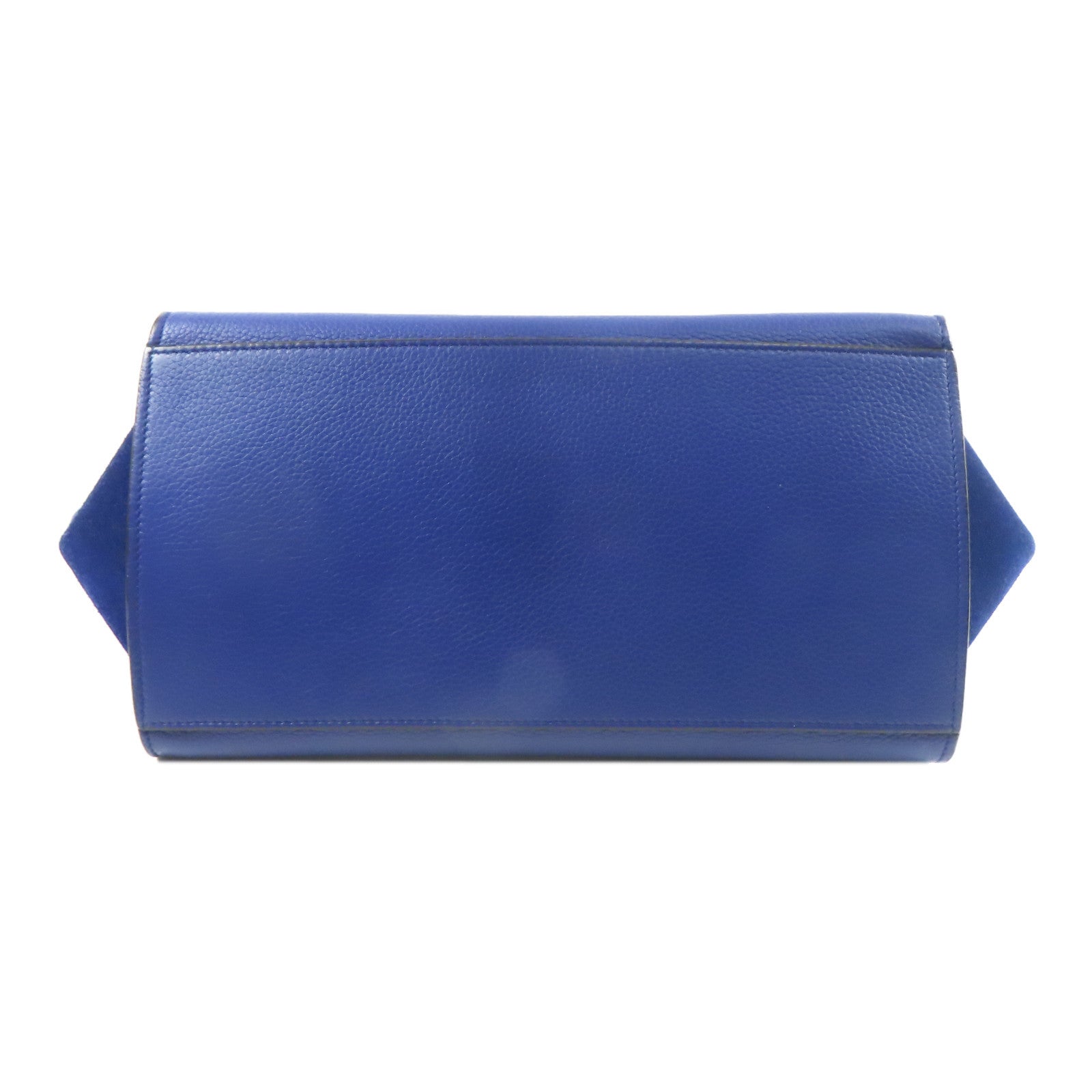 CELINE 牛皮皮革Trapeze MM金扣手挽肩背兩用袋藍色