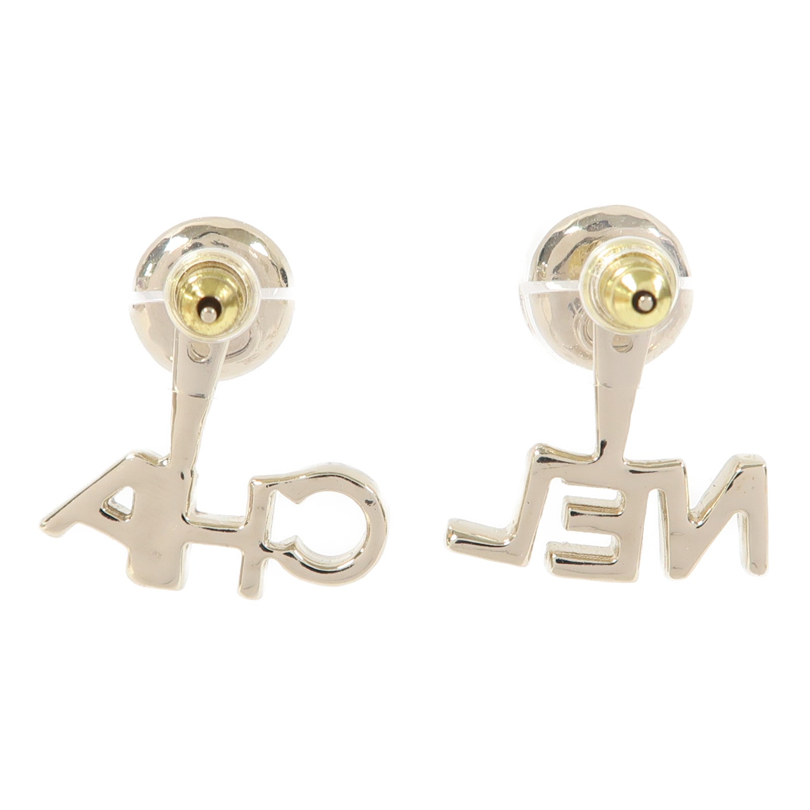 CHANEL 金屬/PVC Earrings耳環銀色