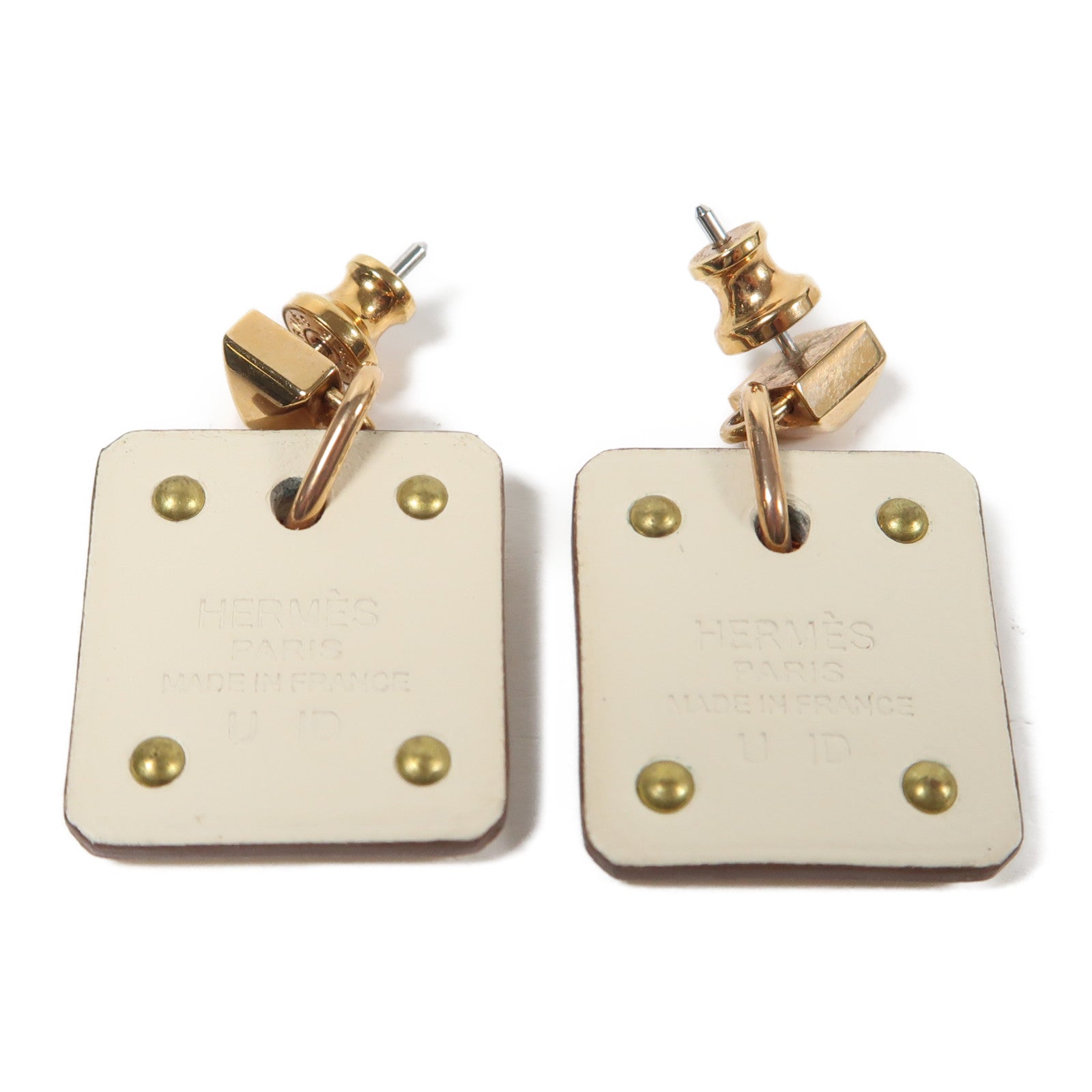 HERMES 【激減優惠】金屬Earrings耳環金色/米色