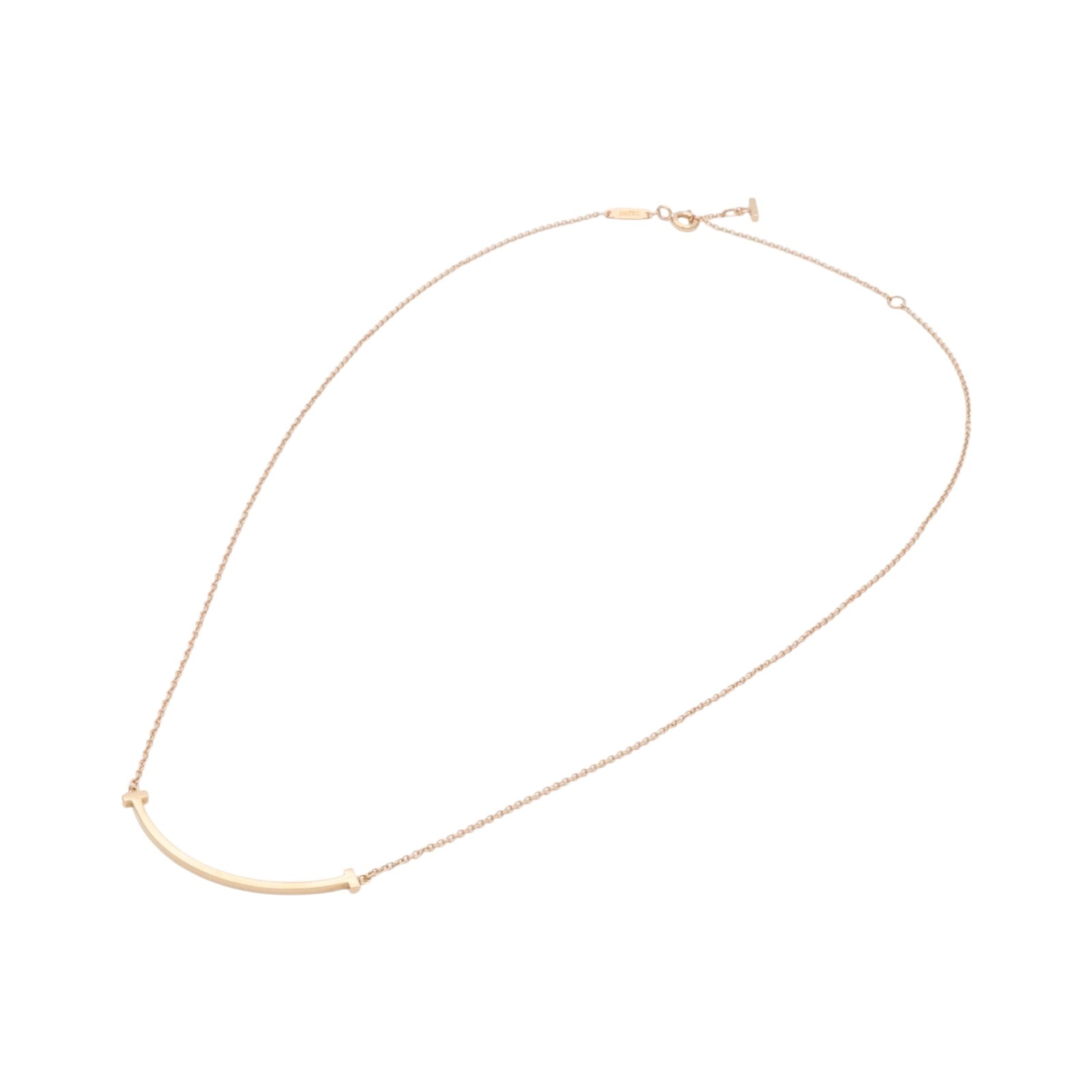 TIFFANY＆CO 18K玫瑰金T-Smile Necklace項鍊