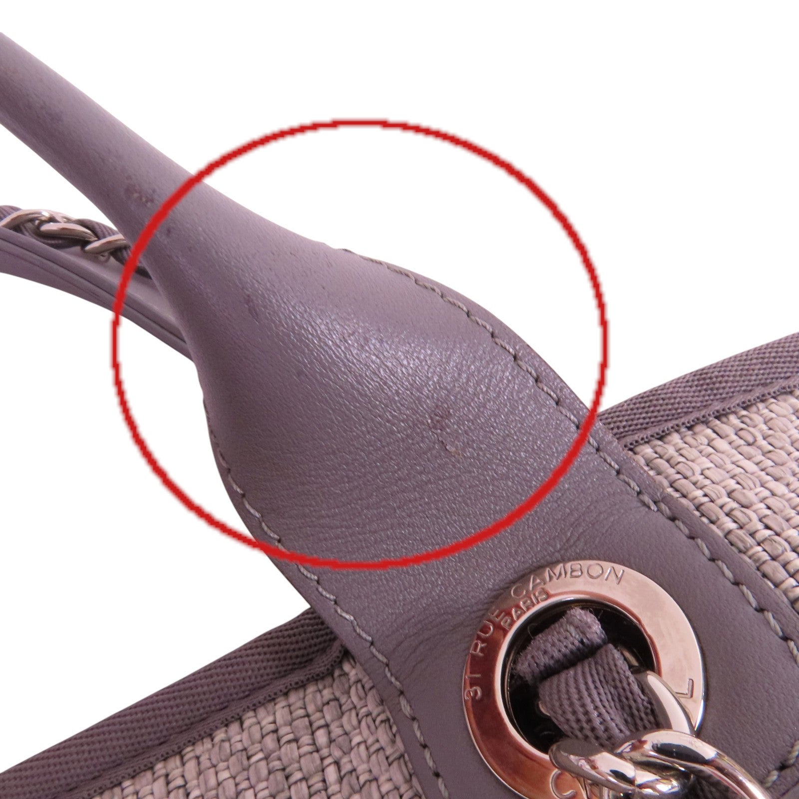 CHANEL 帆布Deauville GM銀扣手挽肩背兩用袋