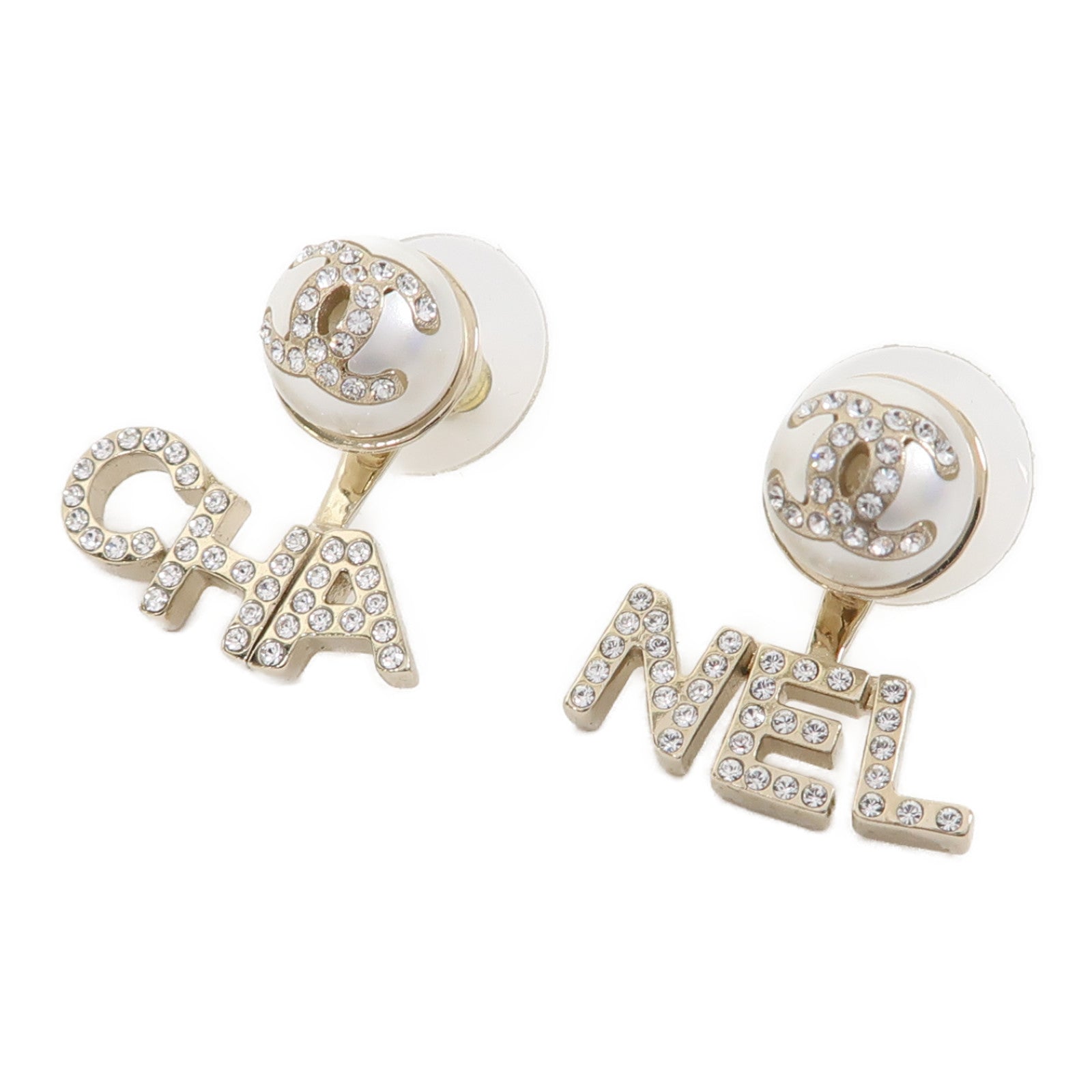 CHANEL 金屬/PVC Earrings耳環銀色