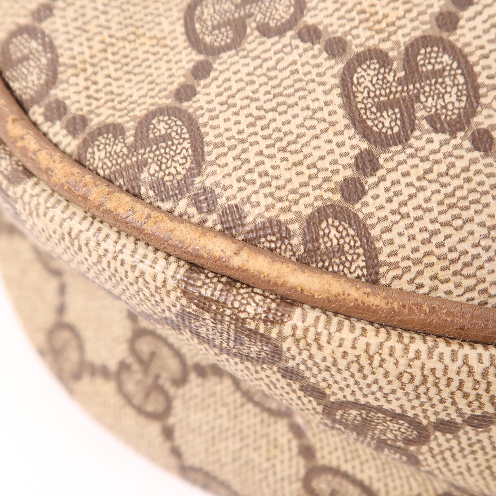 GUCCI GG GHW Vintage Shoulder Bag 01-37-4001 Coated Canvas Brown