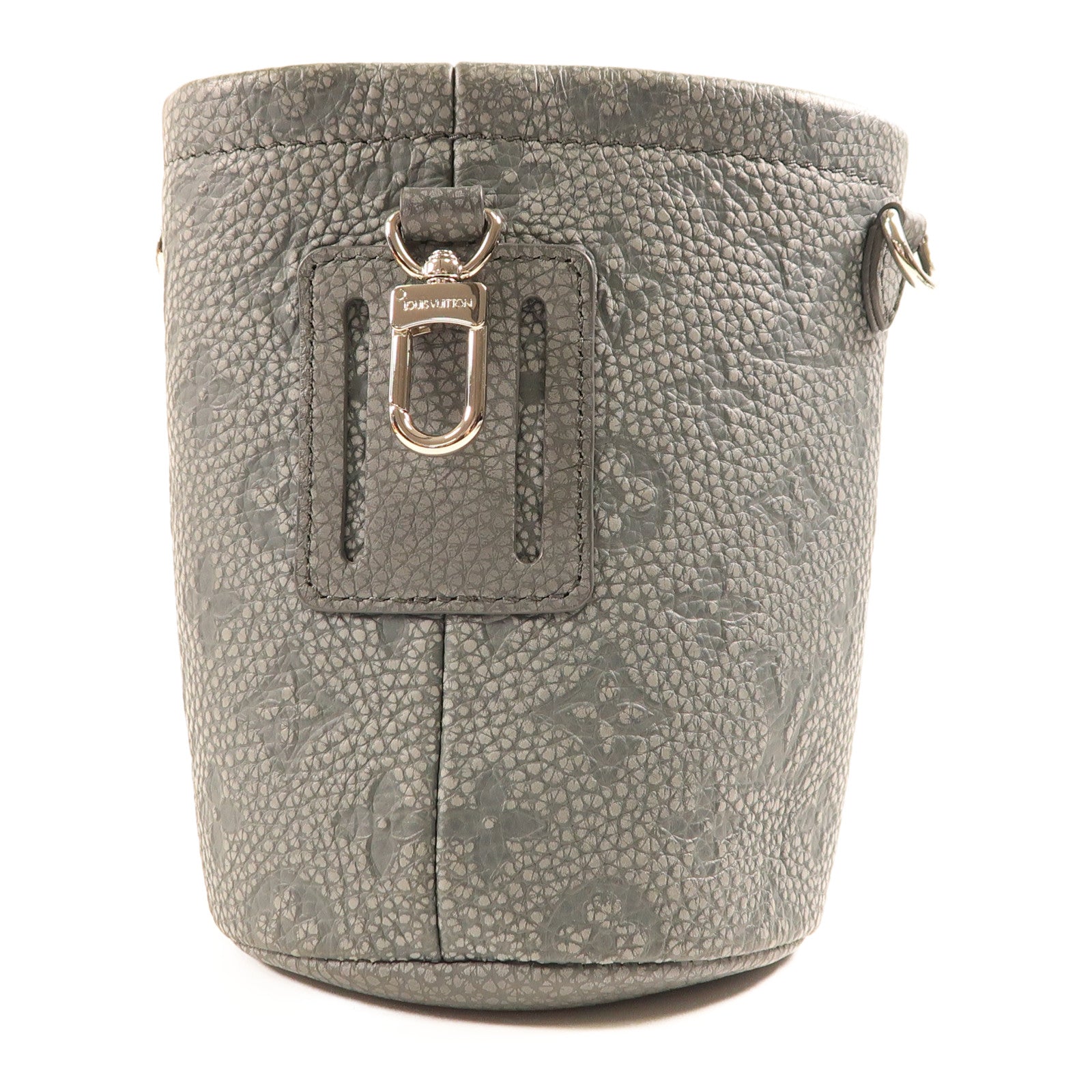 LOUIS VUITTON Taurillon Climbing Chalk Pouch銀扣肩背袋