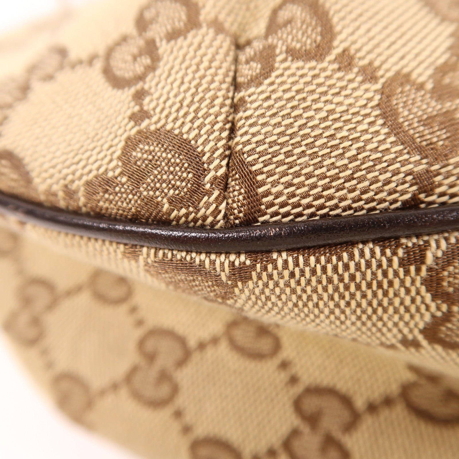 GUCCI 帆布Shoulder Bag金扣肩背袋棕色