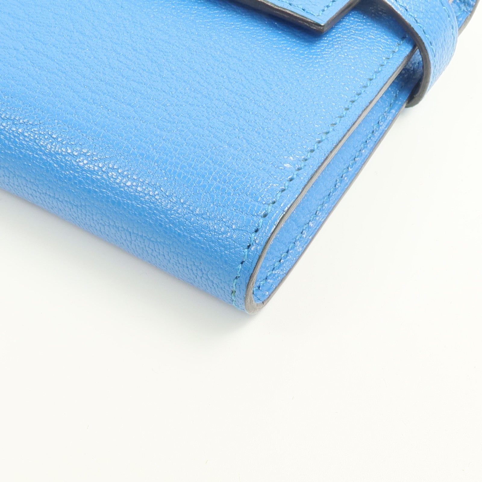 HERMES Chevre皮革Kelly wallet長錢包Bleu Zanzibar