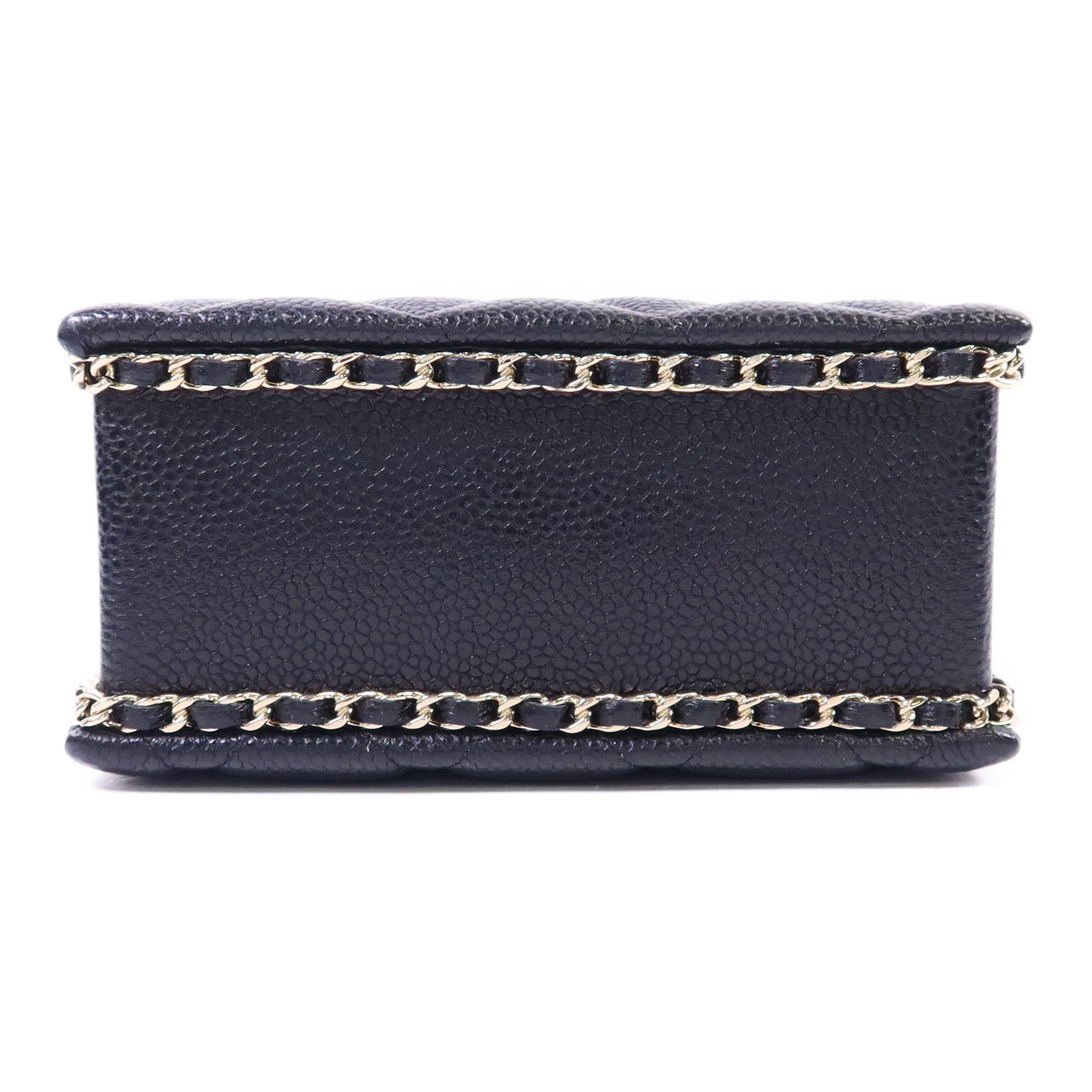 CHANEL 牛皮皮革Chain Shoulder金扣鏈帶肩背袋