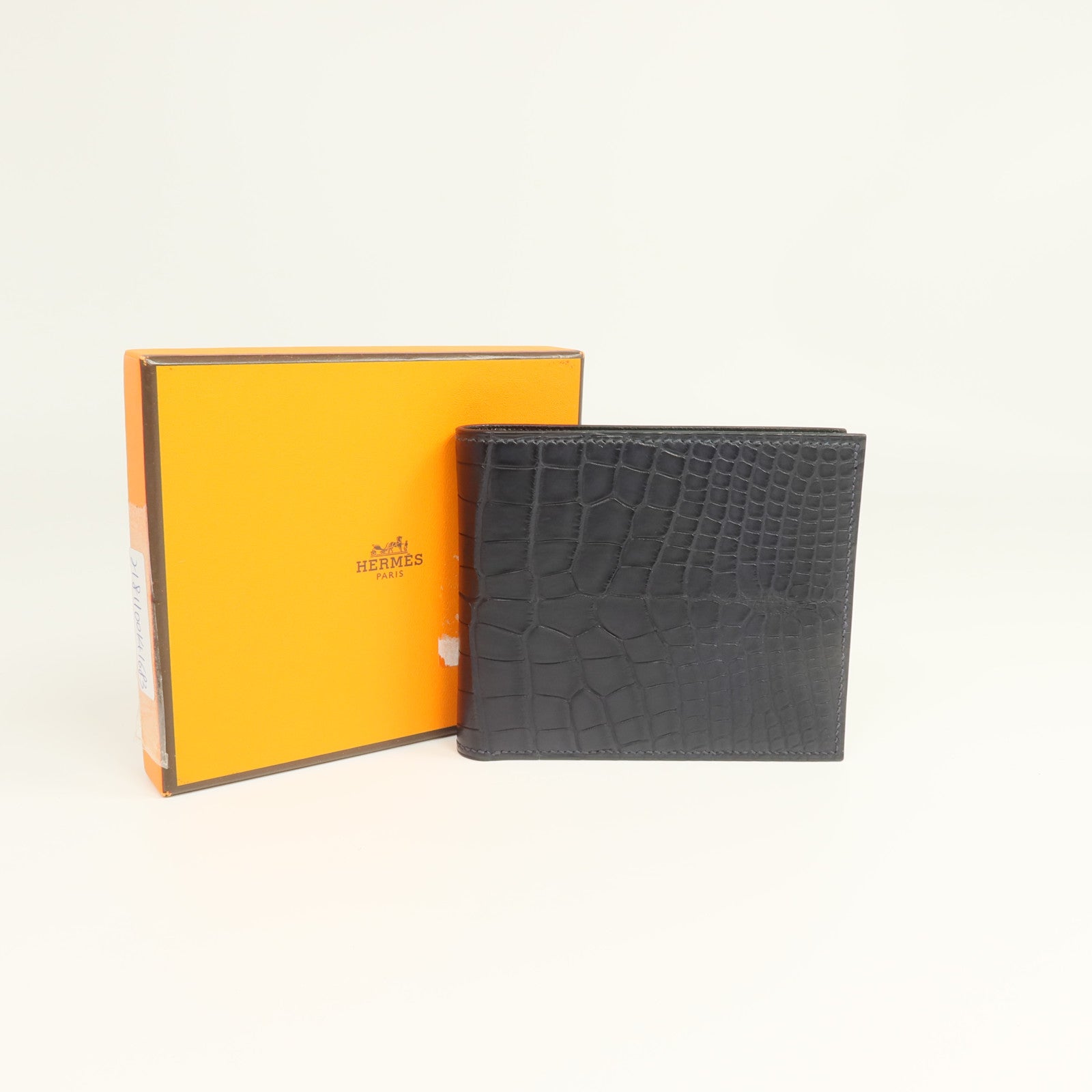 HERMES Alligator Mat皮革MC2 Copernic Wallet錢包Noir/Bleu Indigo/Bleu Marine