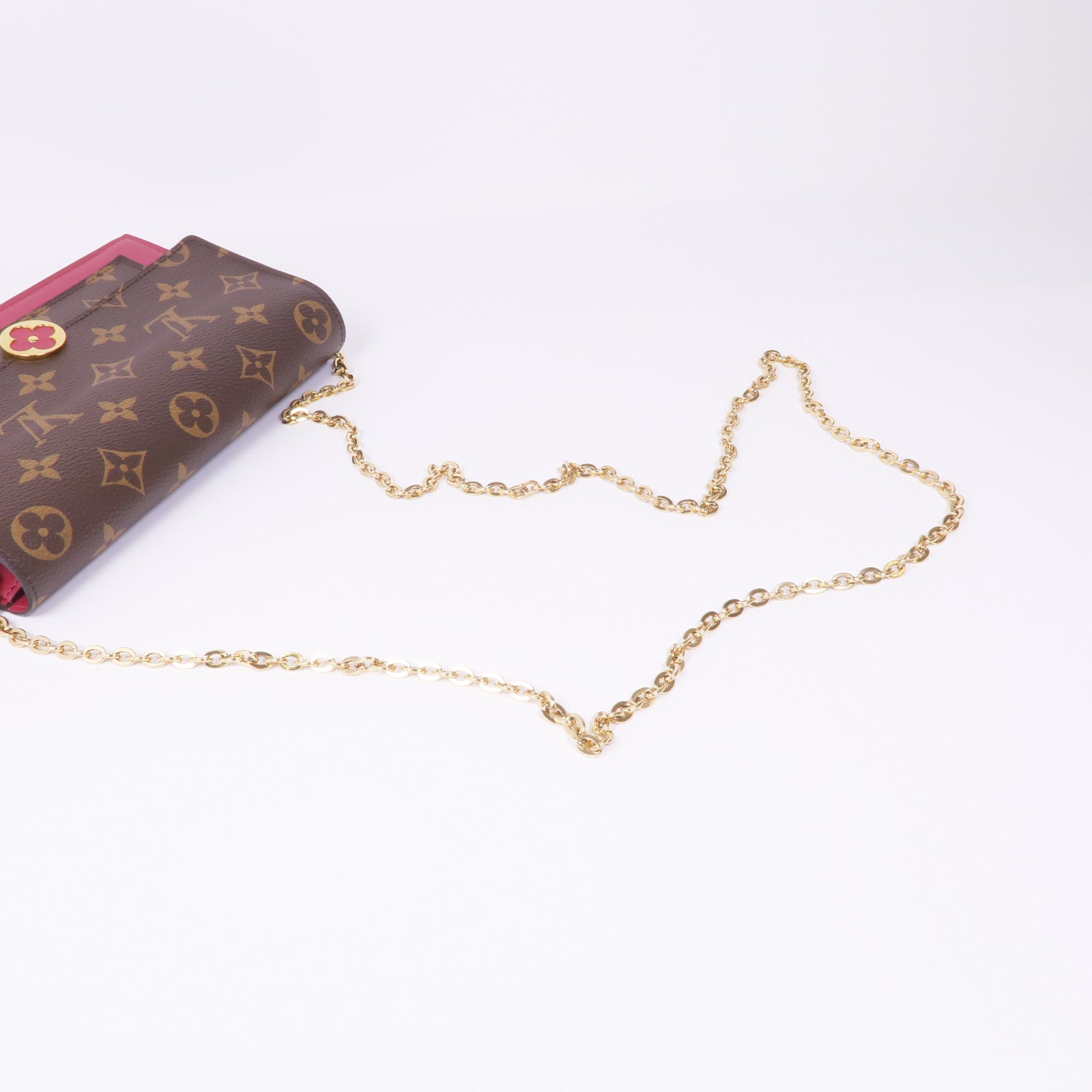 LOUIS VUITTON Monogram Flore金扣鏈帶肩背袋