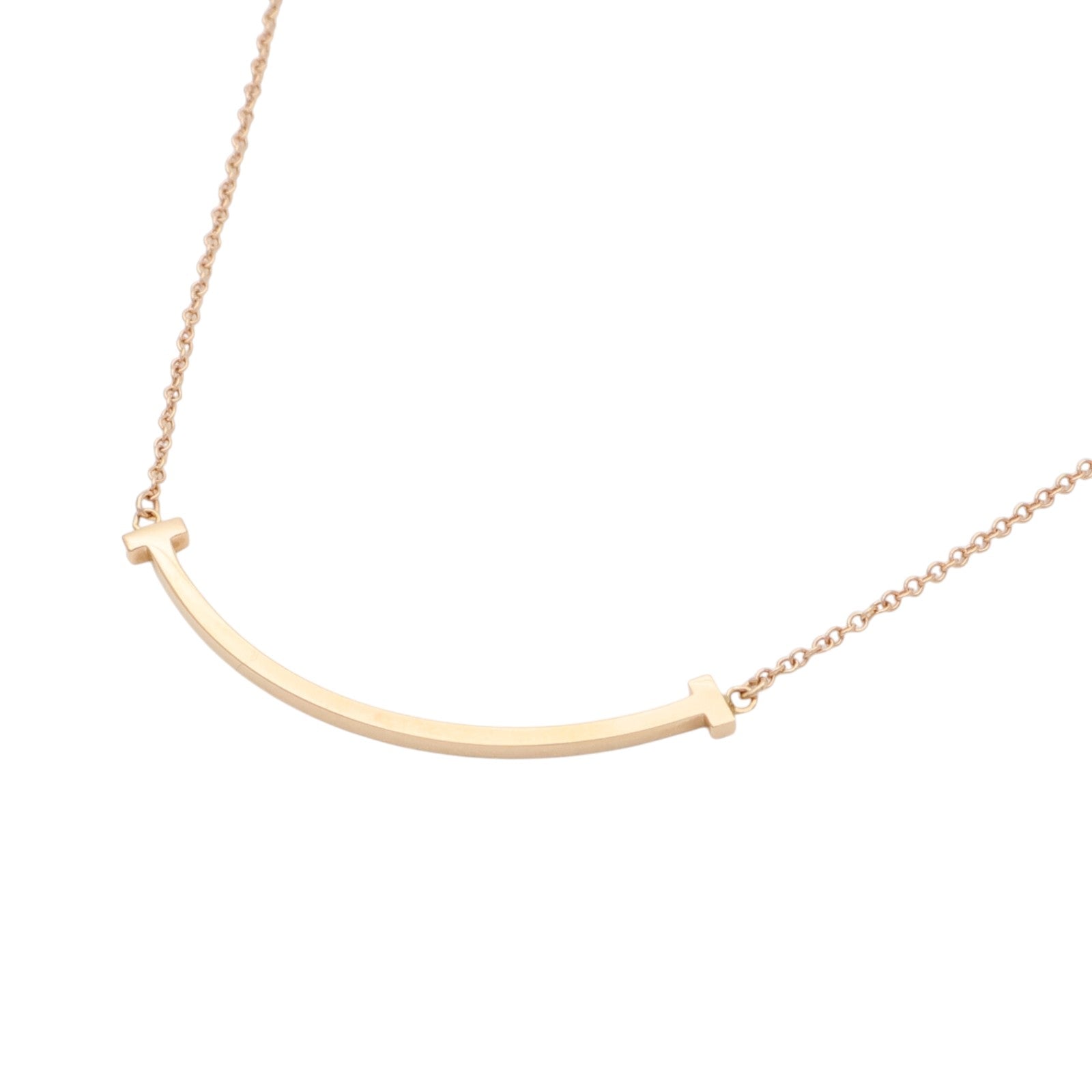 TIFFANY＆CO 18K玫瑰金T-Smile Necklace項鍊