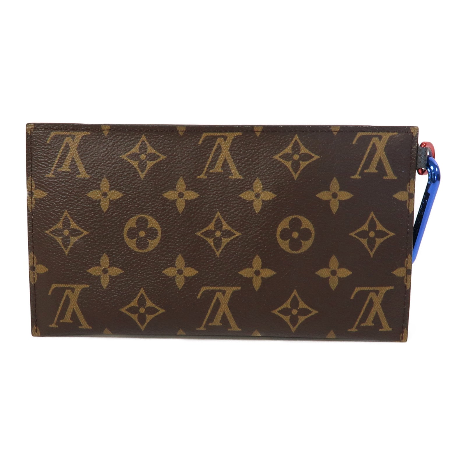 LOUIS VUITTON 【激減優惠】Monogram Ribbon Pouch手拿包啡色/藍色