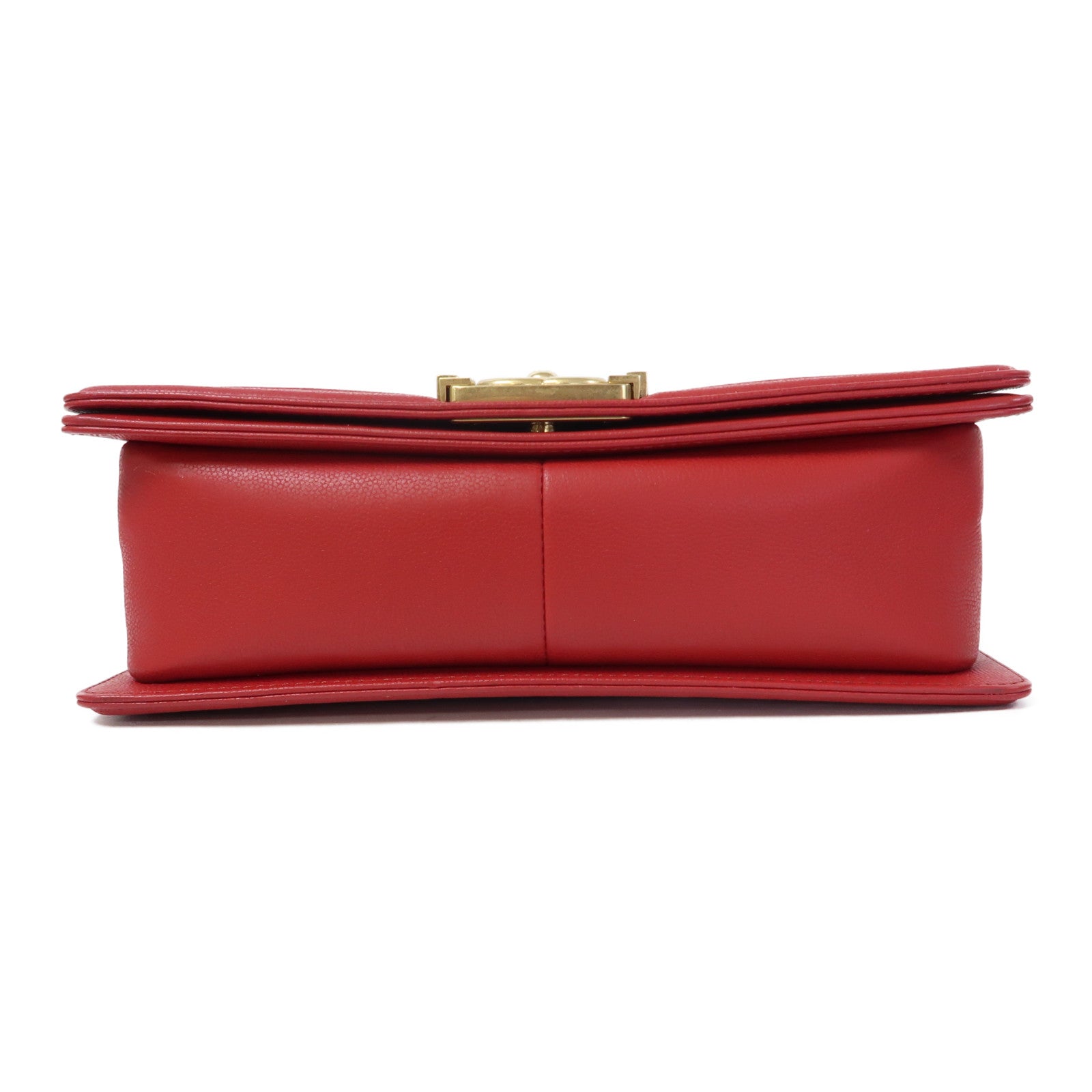CHANEL 【激減優惠】菱格Caviar皮革Chain Shoulder Bag金扣鏈帶肩背袋紅色