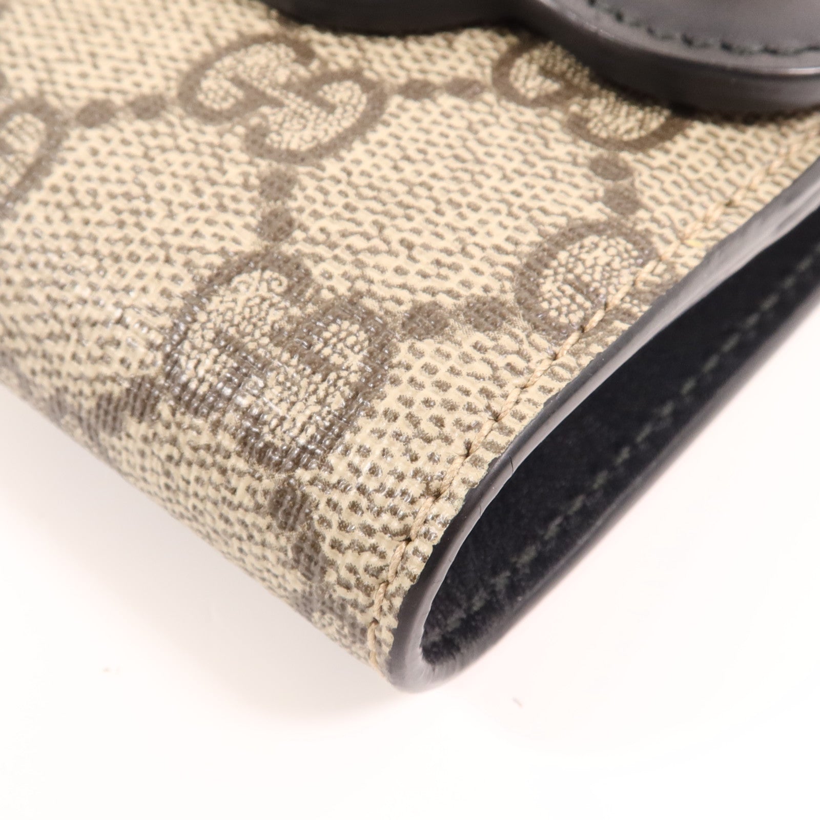 GUCCI 塗層帆布/牛皮皮革GG Supreme Wallet金扣錢包