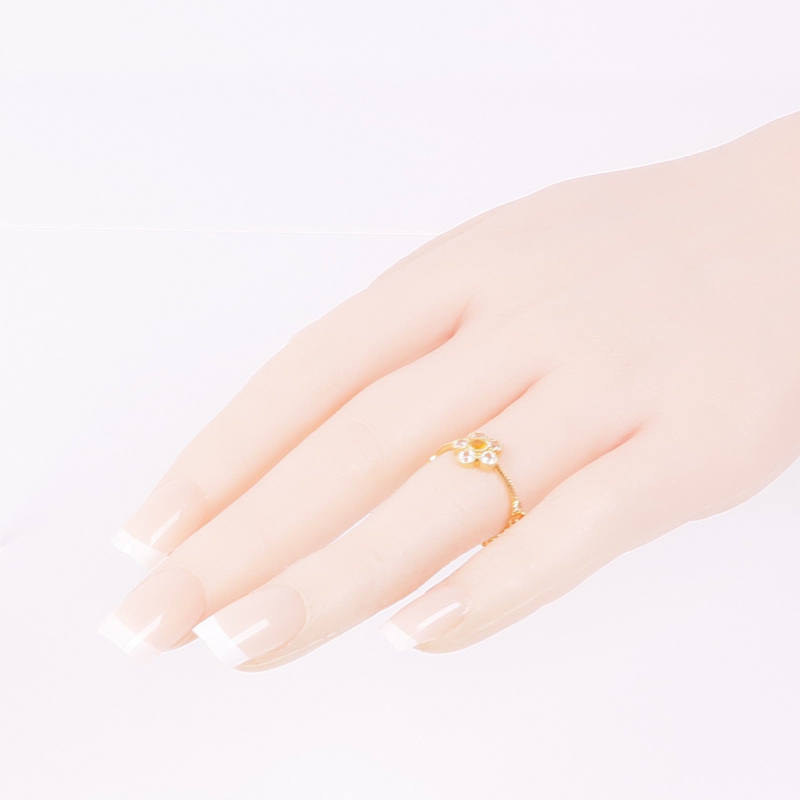 JEWELRY 18K黃金Sapphire Ring白色藍寶石戒指US#5.75