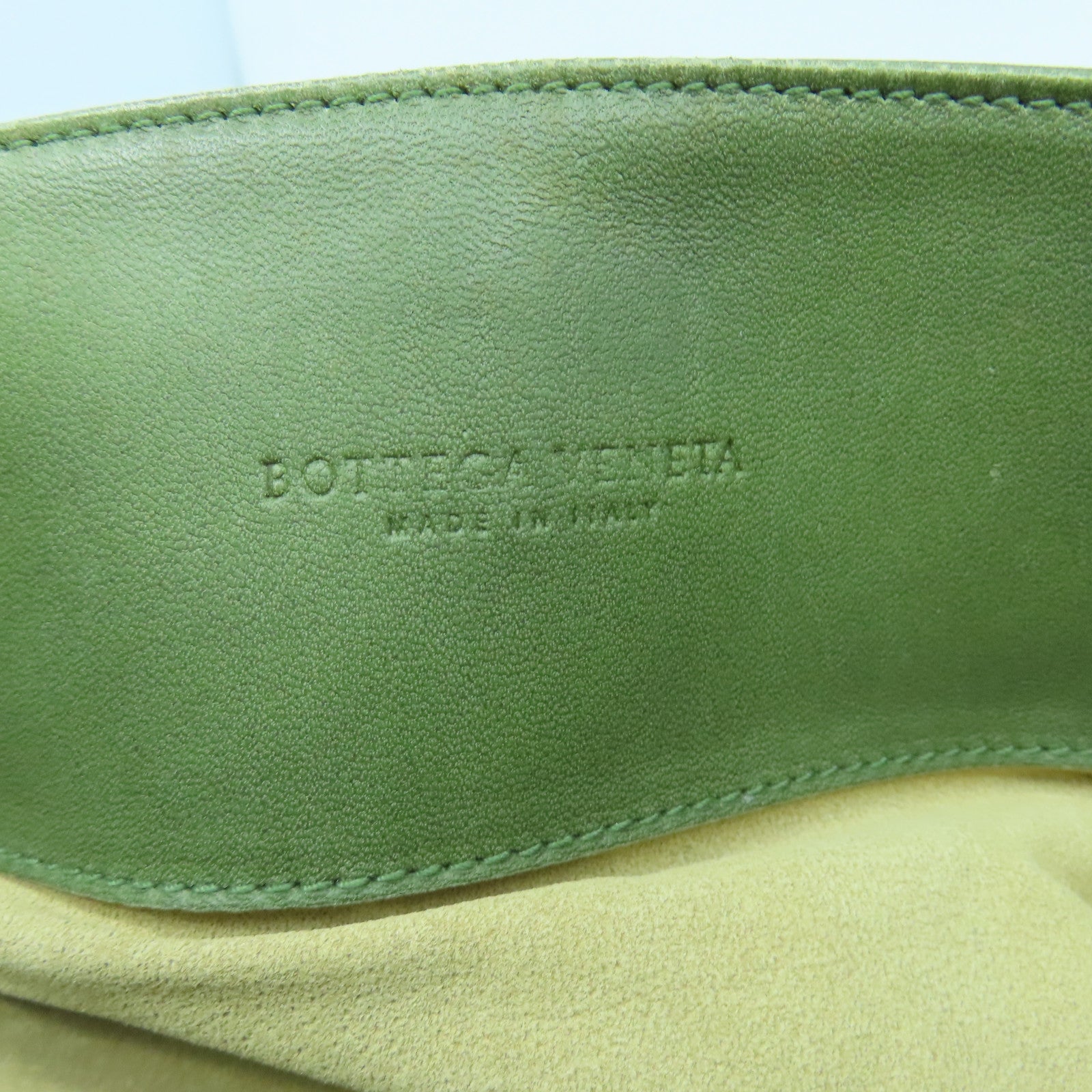BOTTEGA VENETA 【激減優惠】羊皮皮革Handbag金扣手挽袋綠色