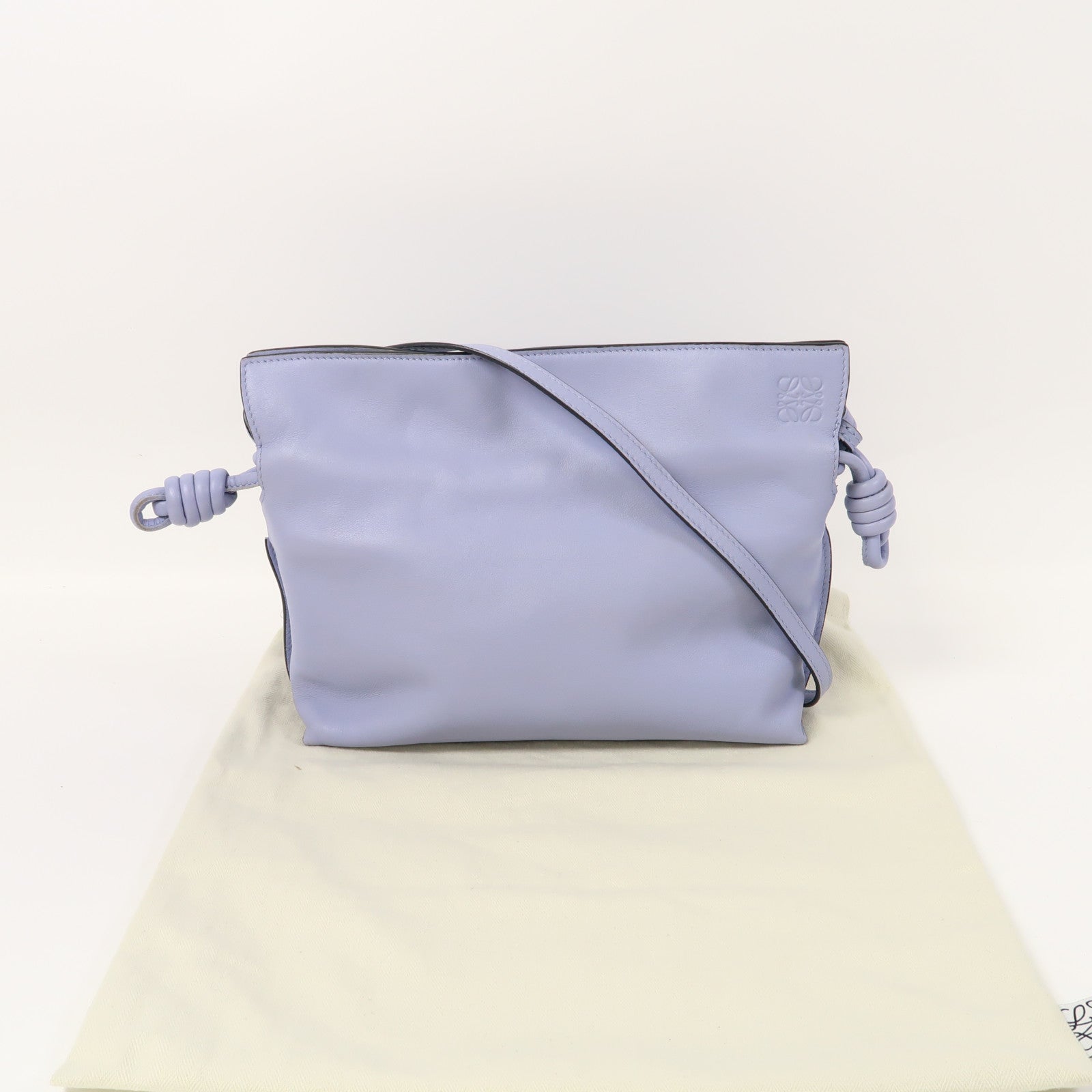 LOEWE 牛皮皮革Mini Flamenco金扣肩背袋藍色