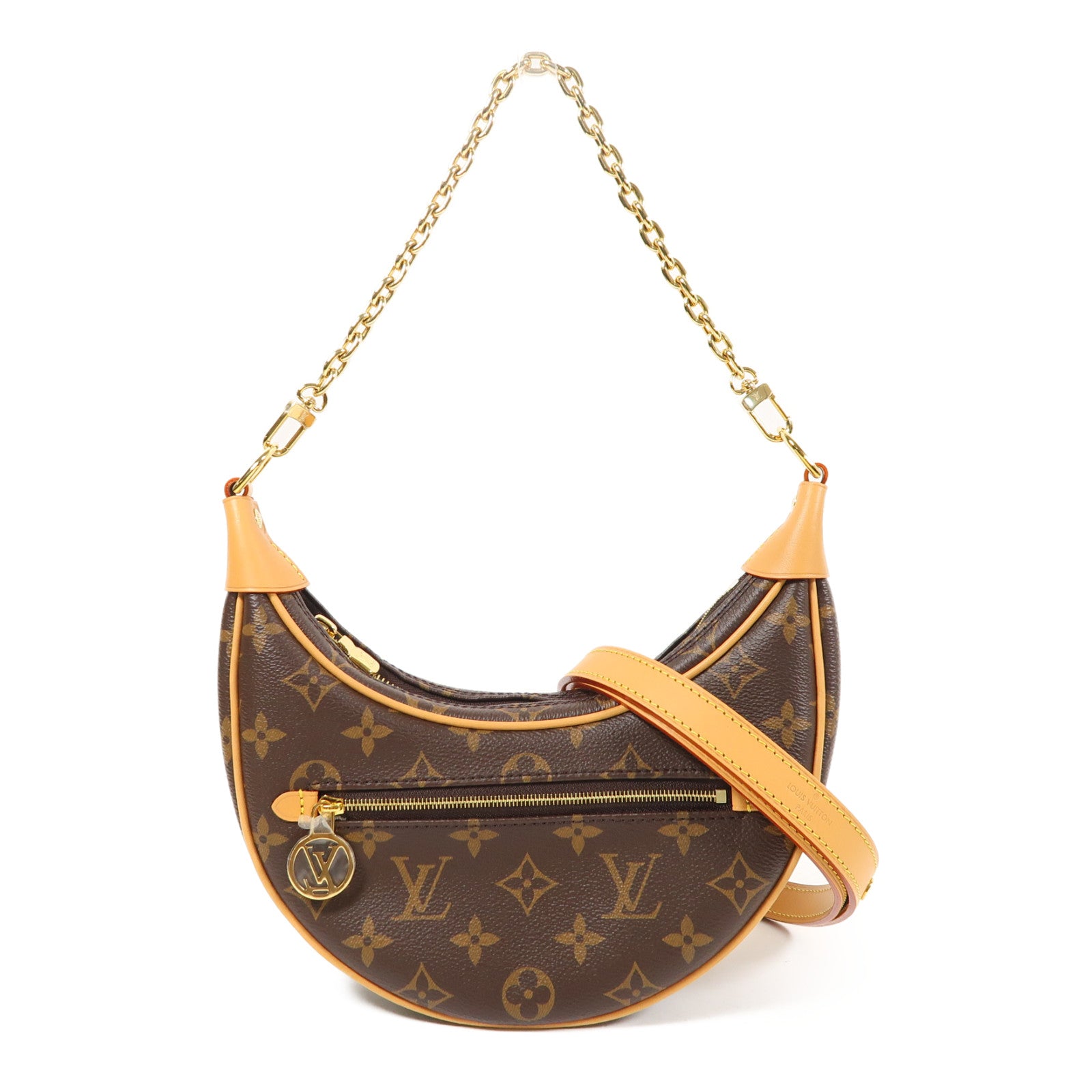 LOUIS VUITTON Monogram Loop PM金扣手挽肩背兩用袋啡色