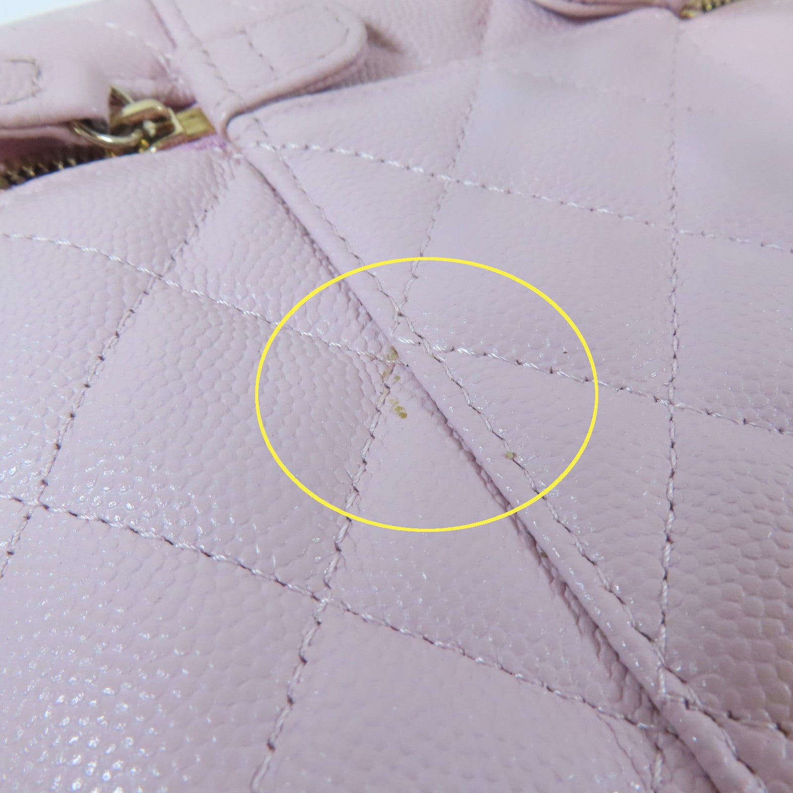 CHANEL 【激減優惠】菱格Caviar皮革Vanity Case金扣手挽肩背兩用袋粉紅色