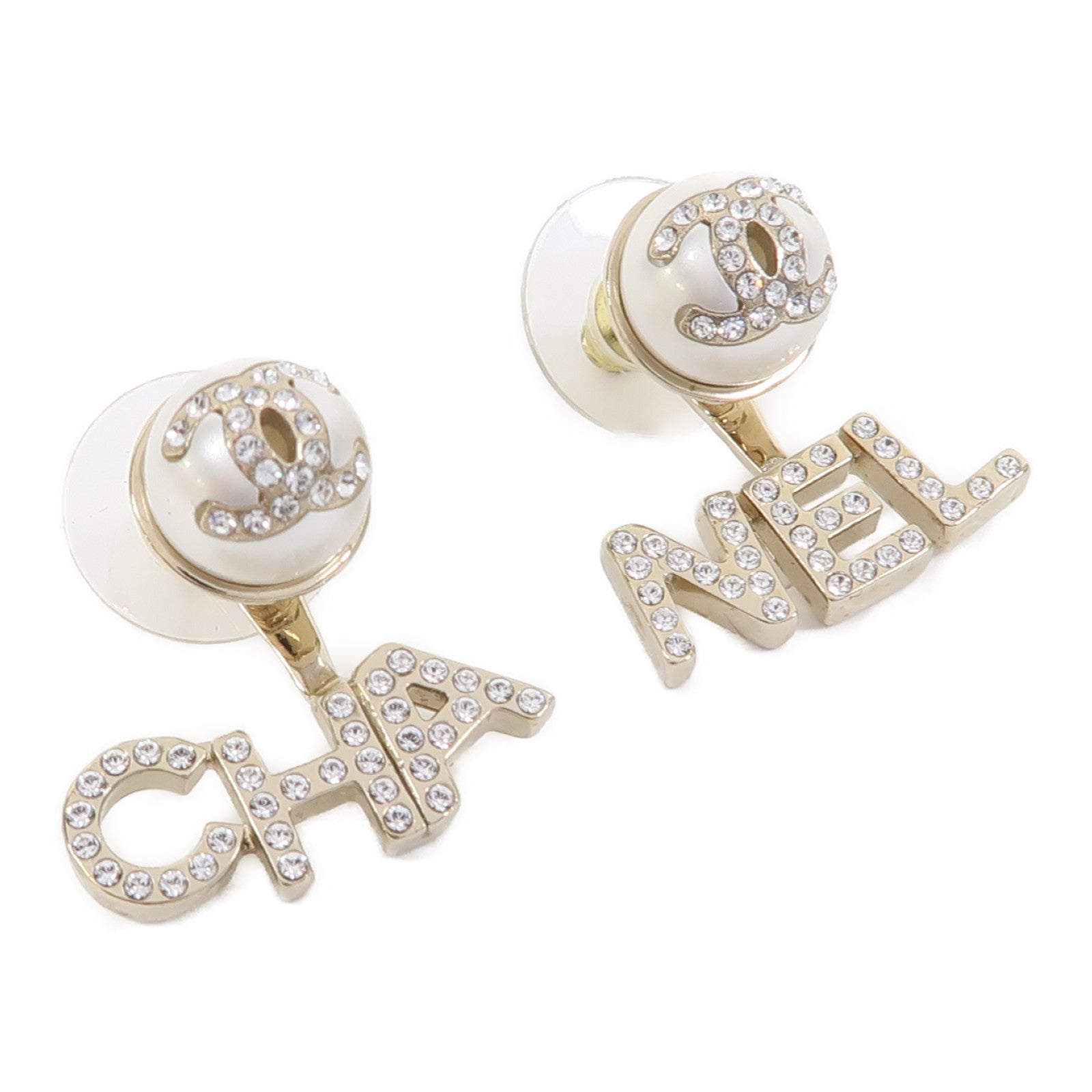 CHANEL 金屬/PVC Earrings耳環銀色