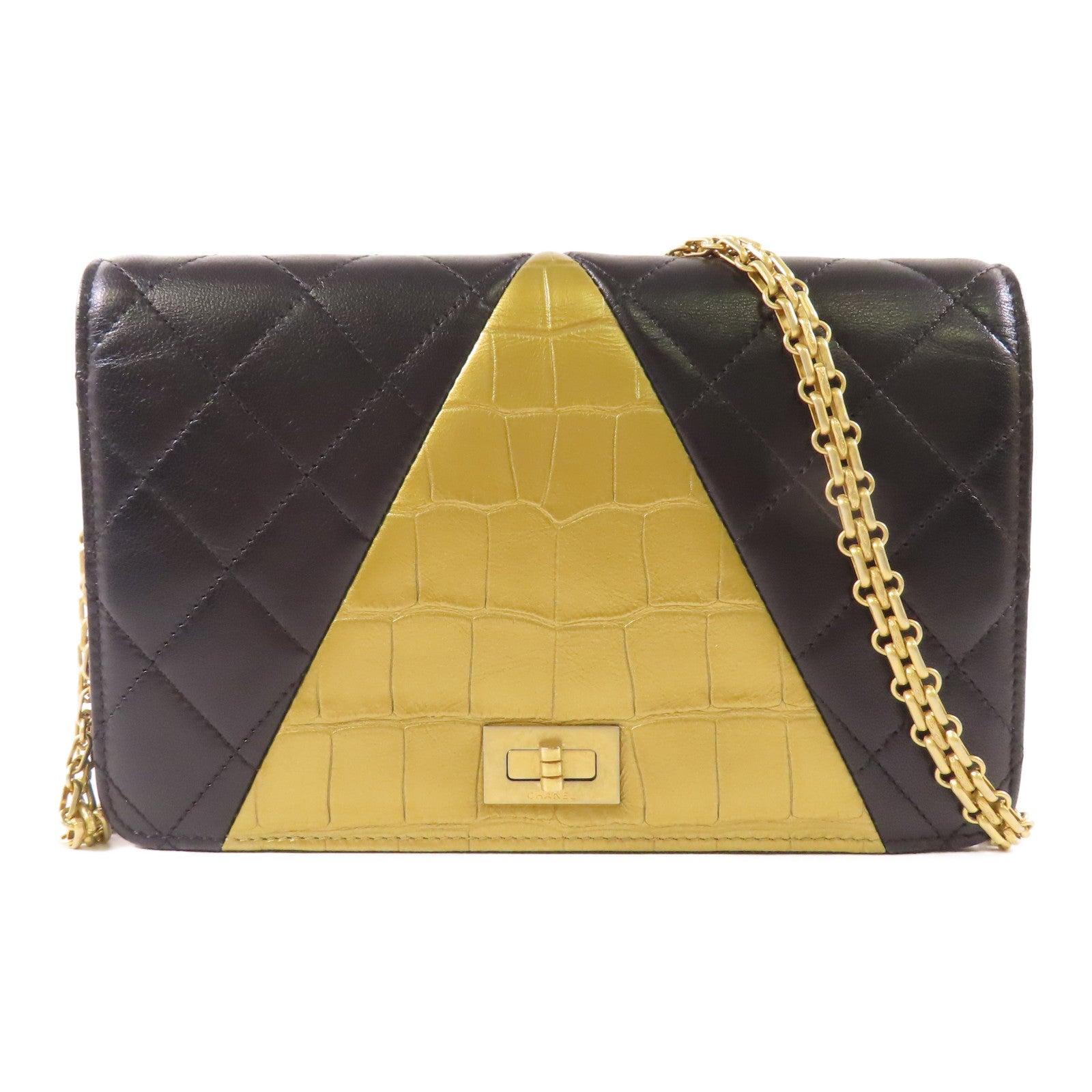 CHANEL 牛皮/羊皮皮革2.55金扣鏈帶肩背袋