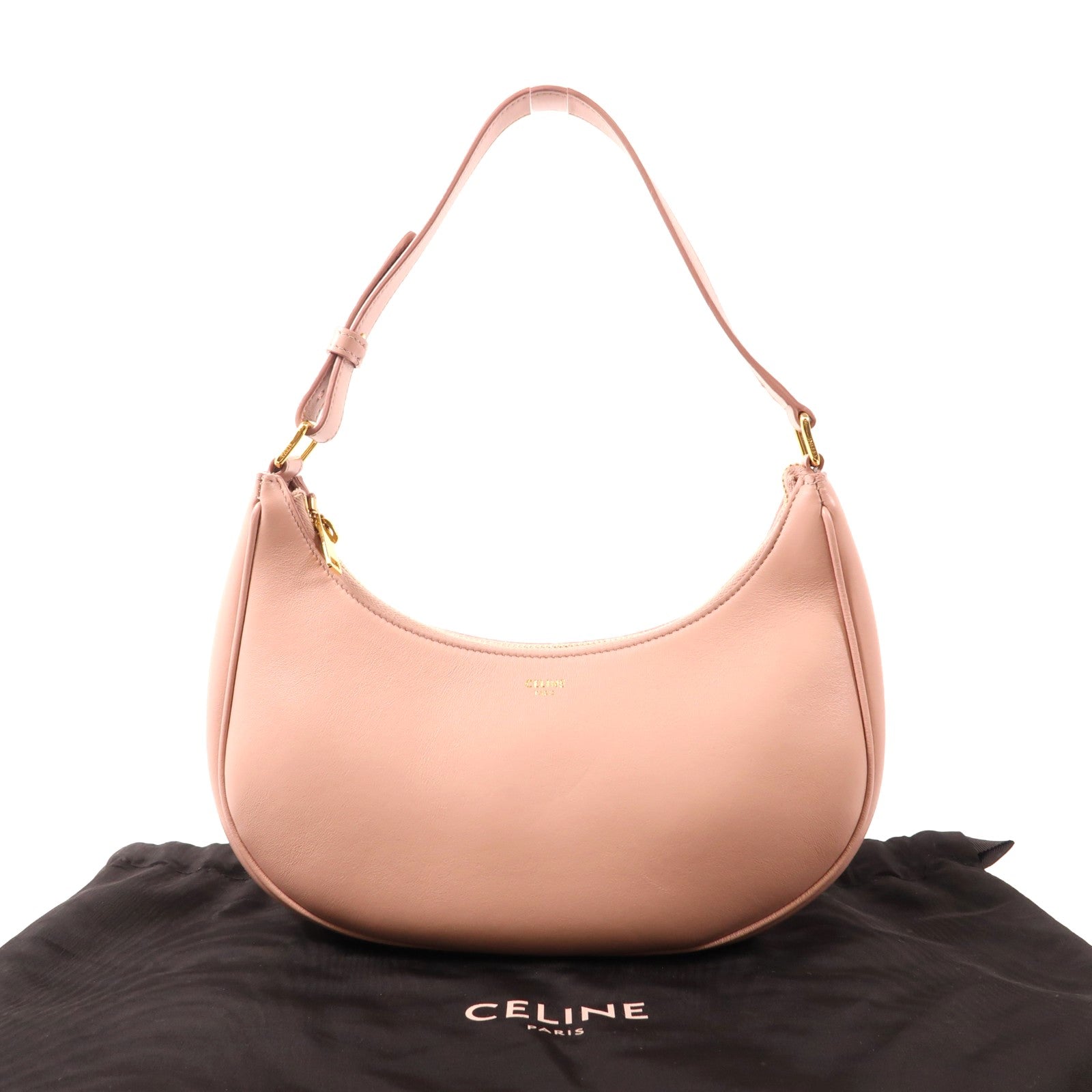 CELINE 牛皮皮革Ava金扣肩背袋