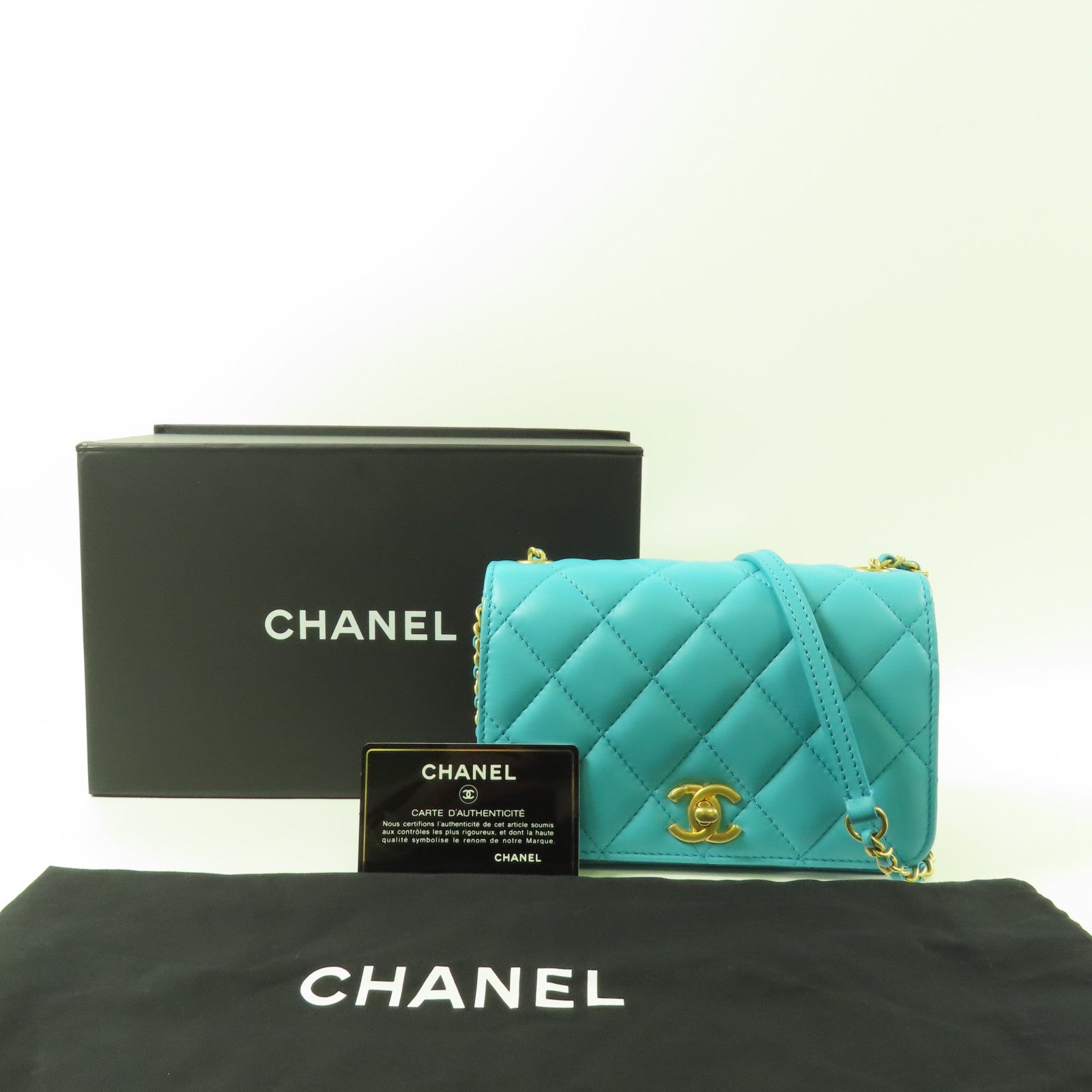 CHANEL 【激減優惠】牛皮皮革Chain Shoulder金扣鏈帶肩背袋