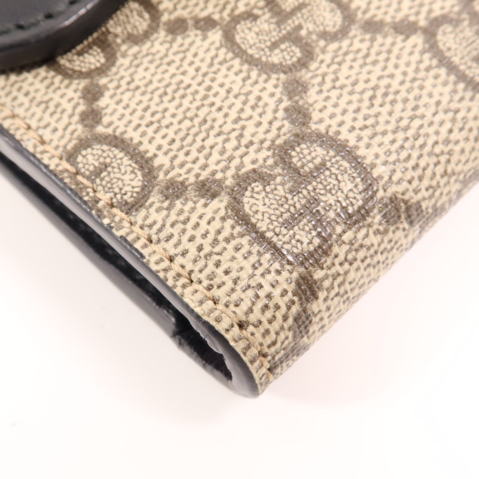 GUCCI 塗層帆布/牛皮皮革GG Supreme Wallet金扣錢包