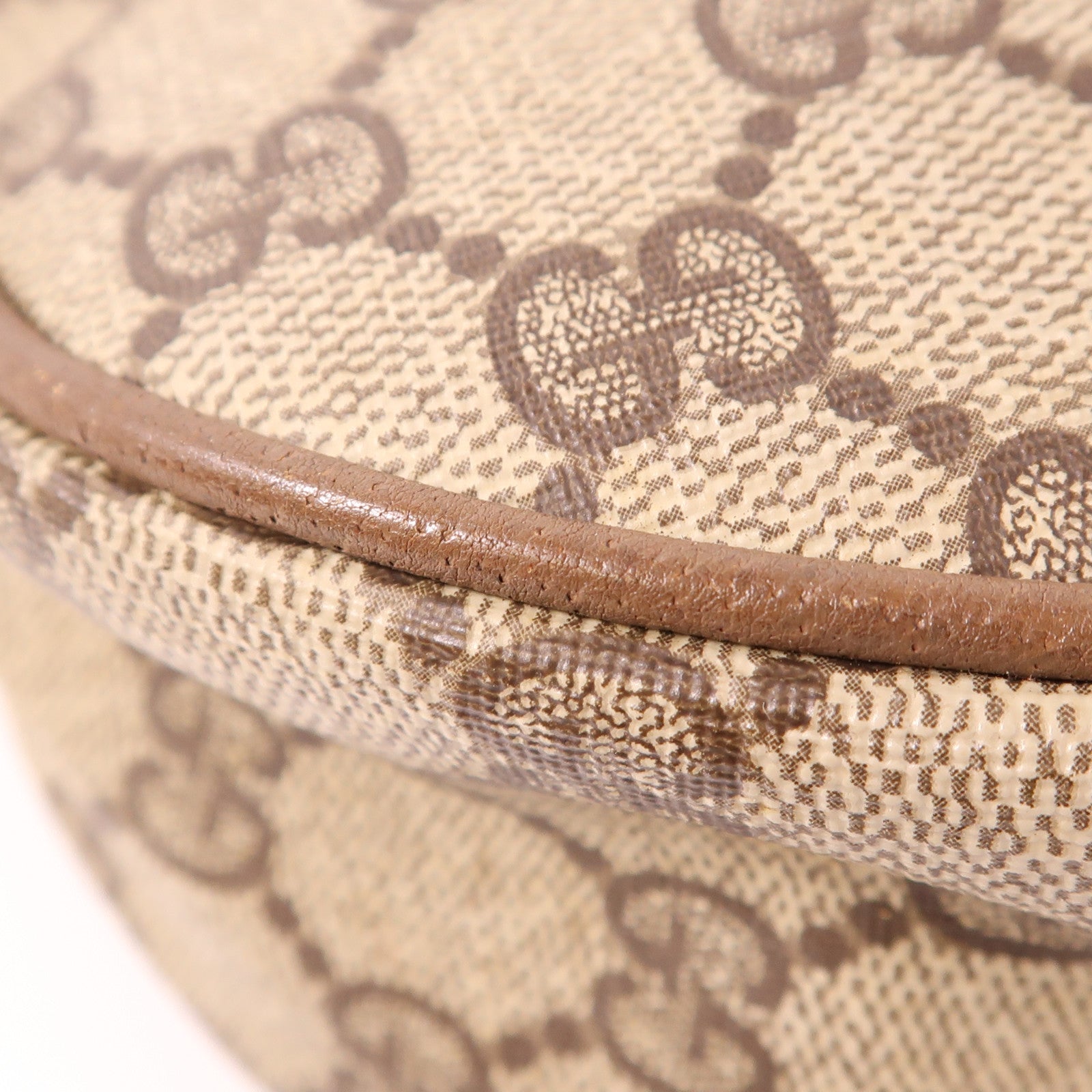 GUCCI GG GHW Vintage Shoulder Bag 01-37-4001 Coated Canvas Brown