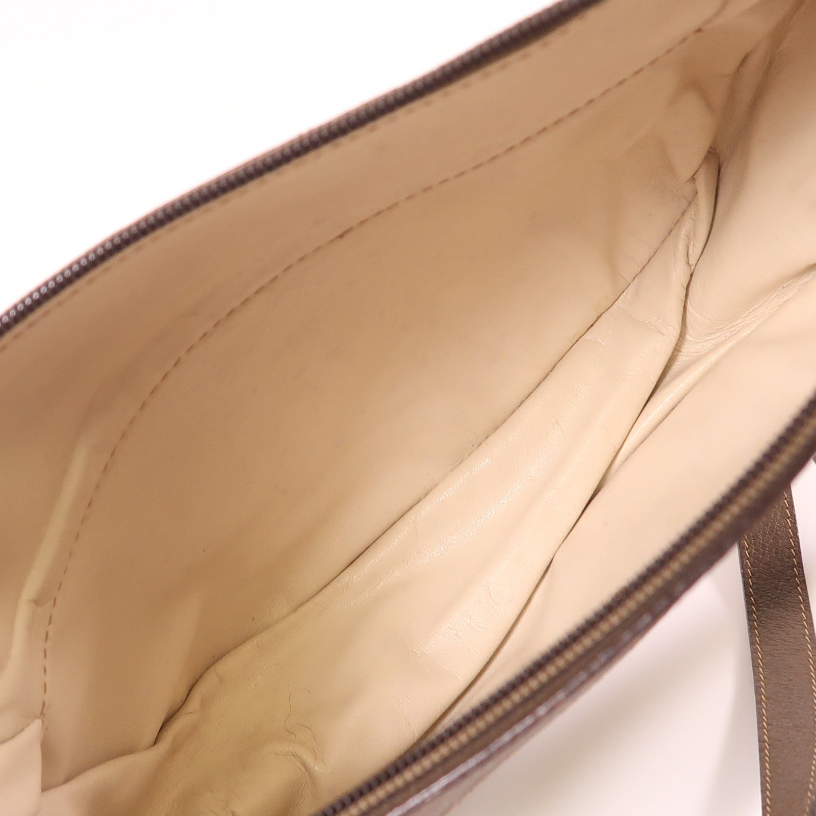 GUCCI GG GHW Vintage Shoulder Bag 01-37-4001 Coated Canvas Brown