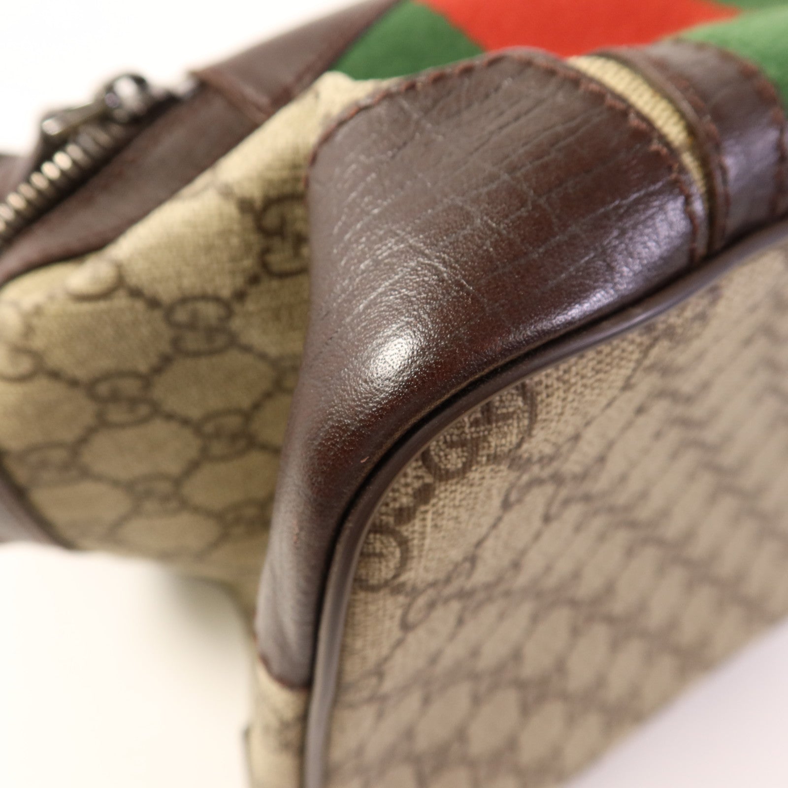 GUCCI 塗層帆布Cosmetic Bag銀扣化妝袋