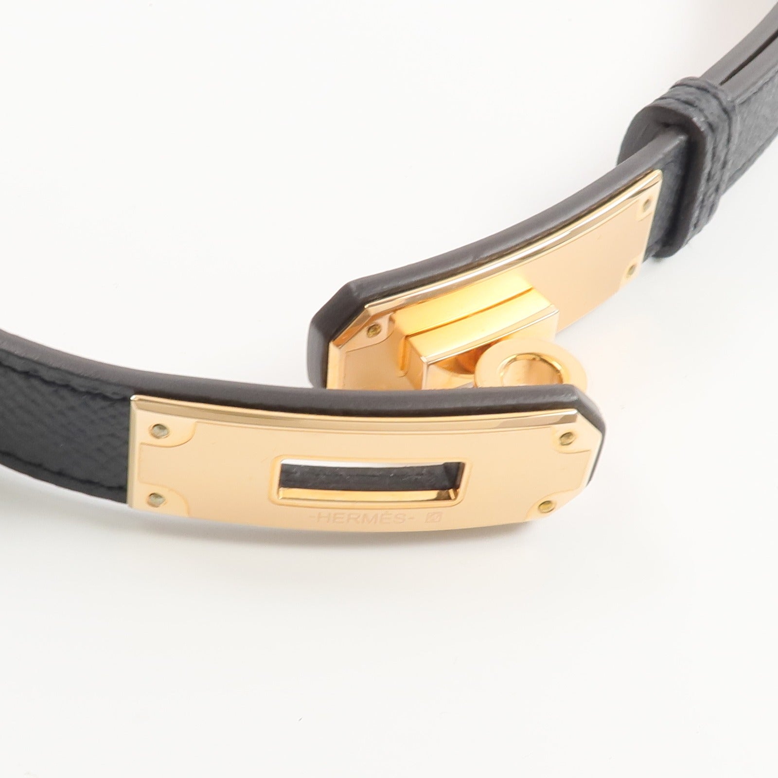 HERMES Epsom皮革Kelly 18 Belt皮帶Noir
