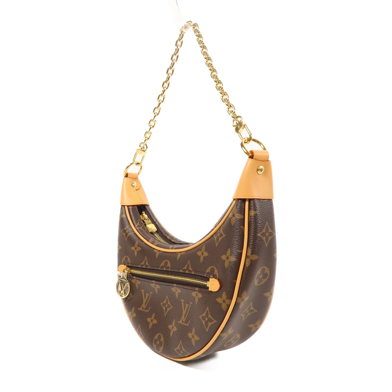 LOUIS VUITTON Monogram Loop PM金扣手挽肩背兩用袋啡色