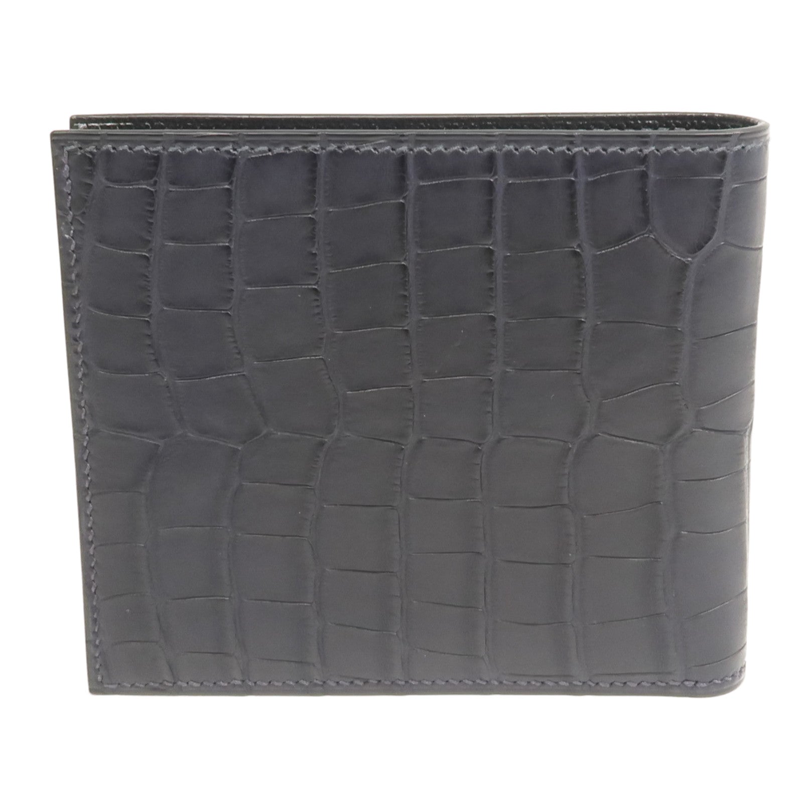 HERMES Alligator Mat皮革MC2 Copernic Wallet錢包Noir/Bleu Indigo/Bleu Marine