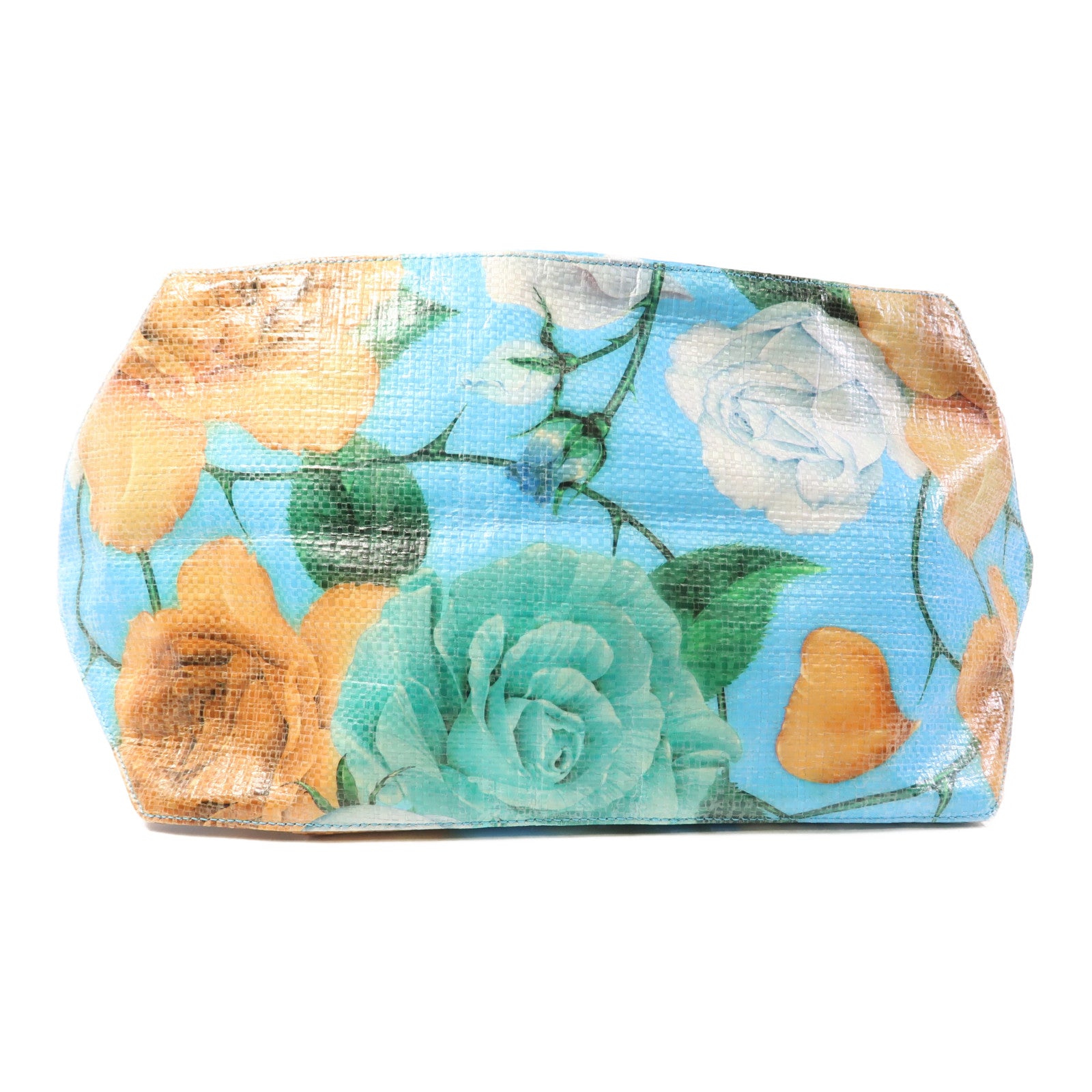 LOEWE 塗層帆布Fold Shopper Sky Blue銀扣手挽袋