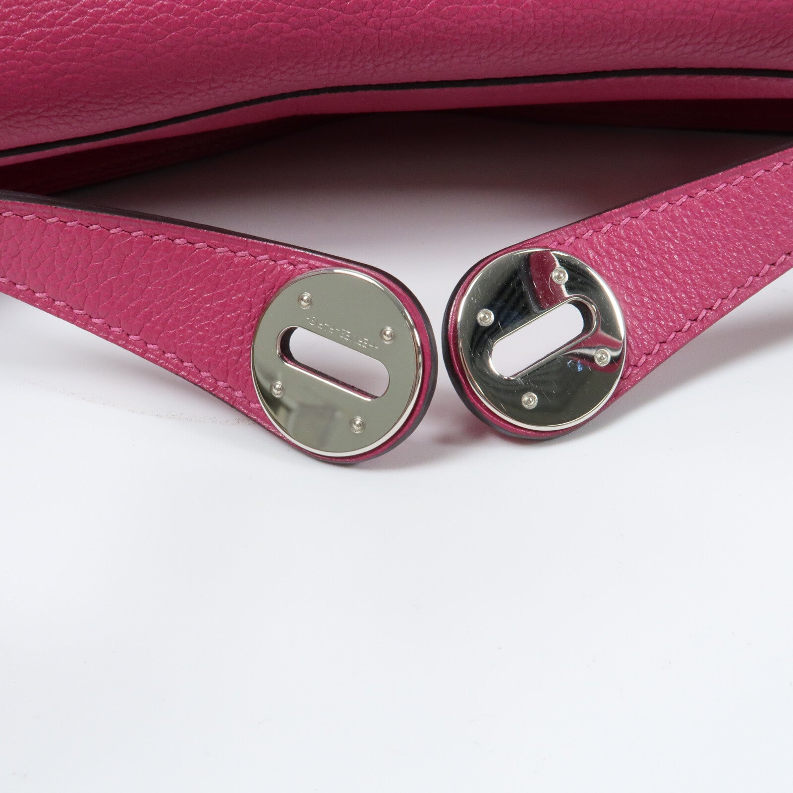 HERMES Evercolor皮革Lindy 26銀扣肩背袋Rose Purple