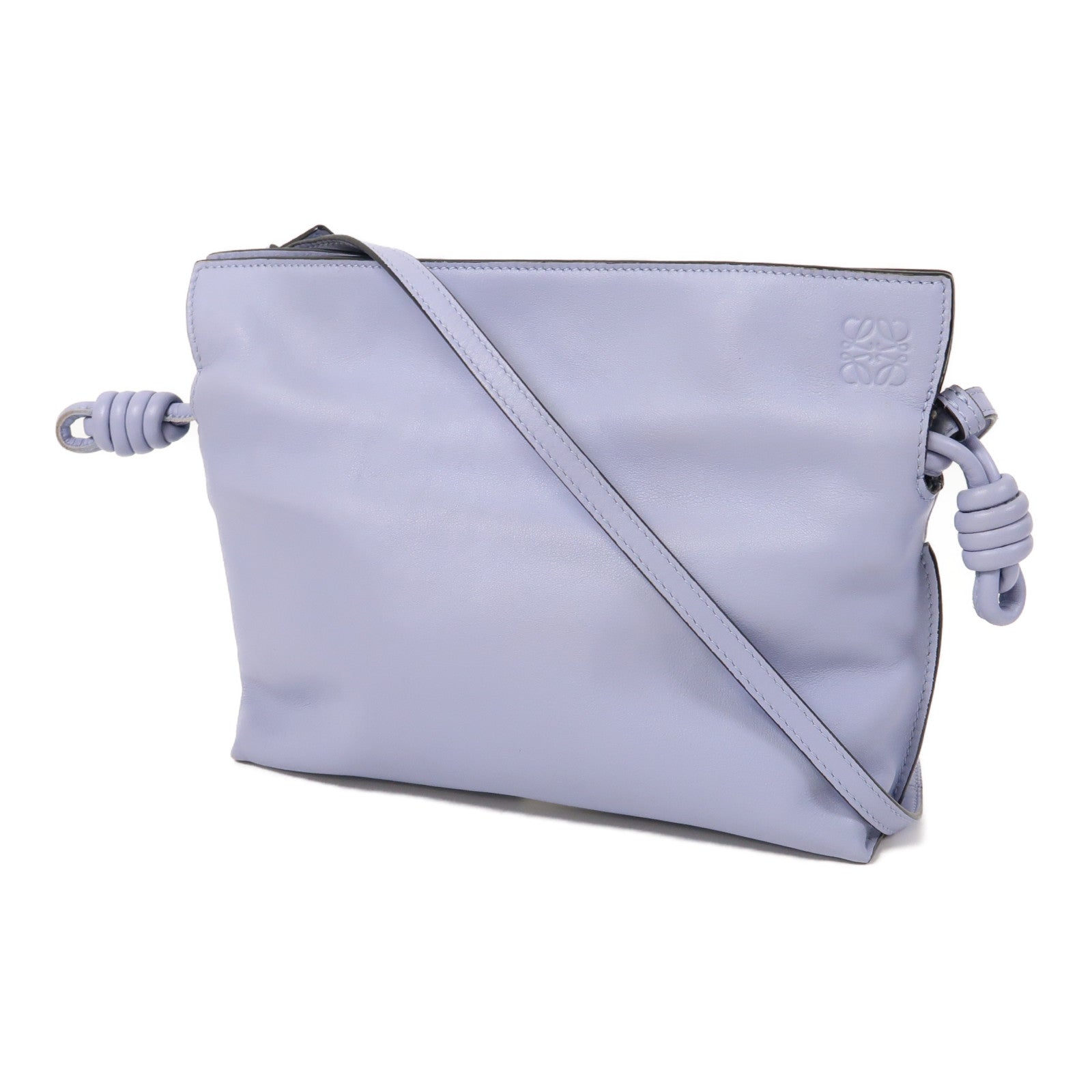 LOEWE 牛皮皮革Mini Flamenco金扣肩背袋藍色