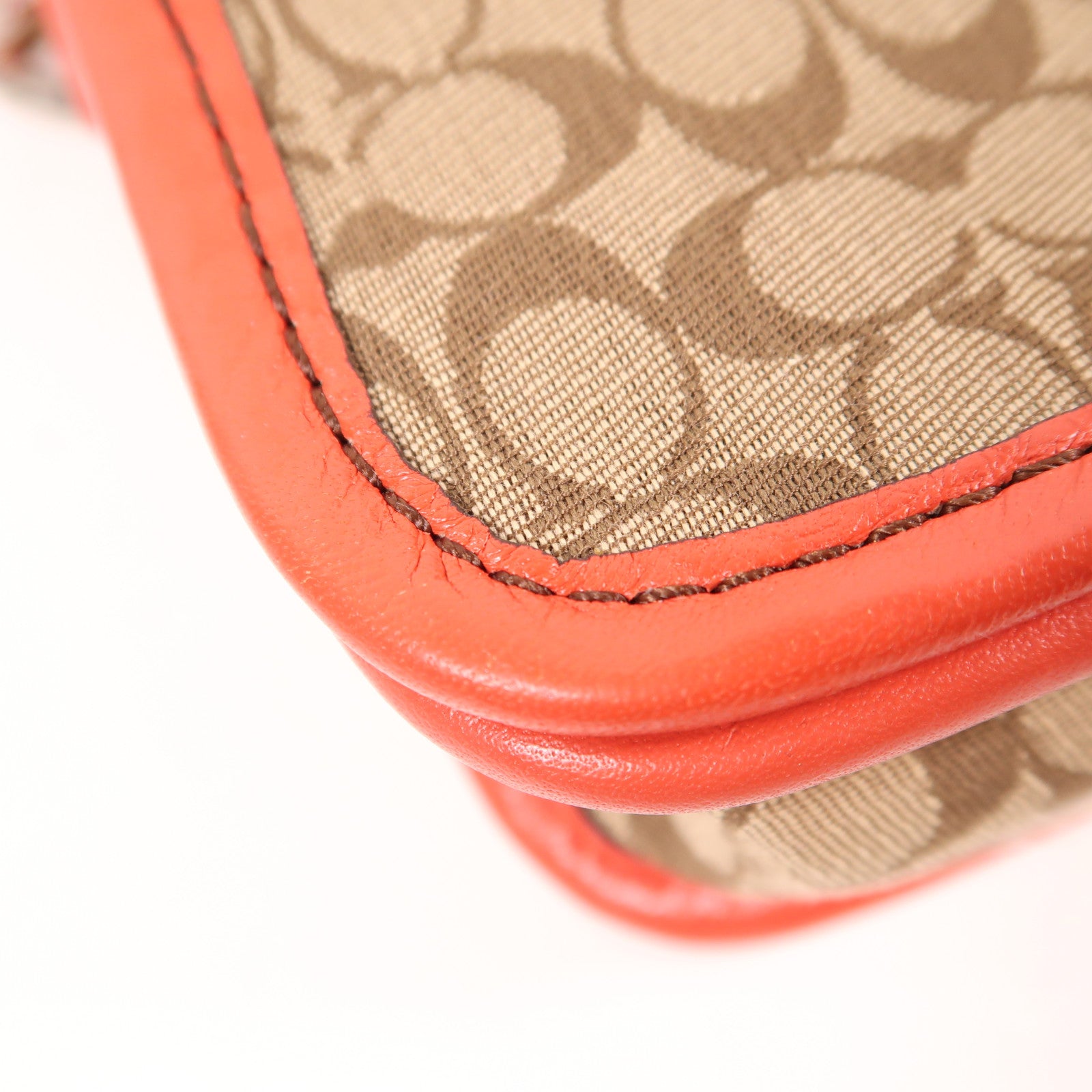 COACH 帆布/牛皮皮革Shoulder Bag銀扣肩背袋