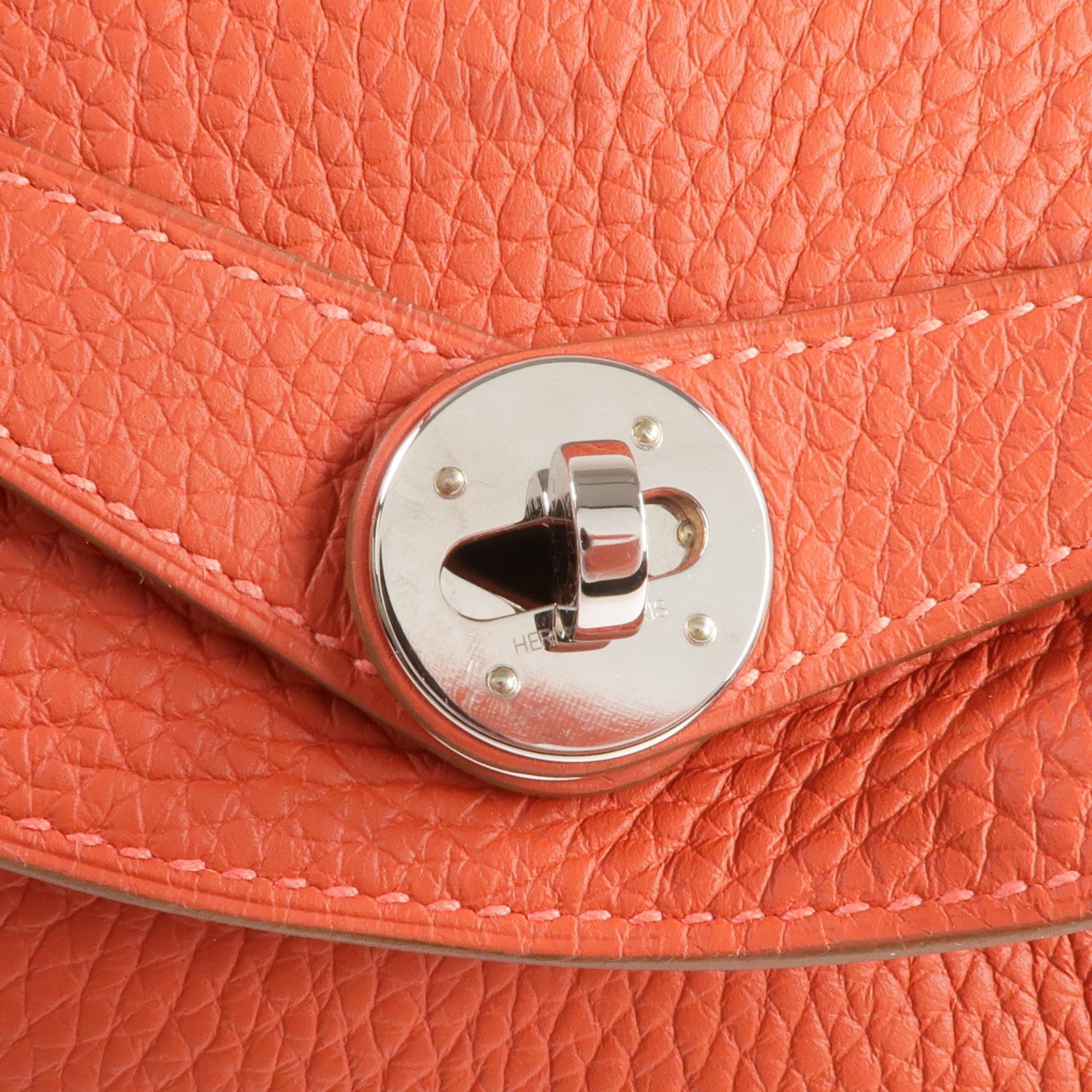 HERMES Clemence皮革Lindy 30手挽肩背兩用袋Sanguine/Rouge Pivoine