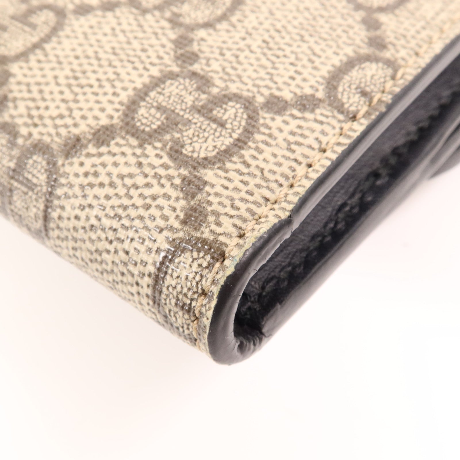 GUCCI 塗層帆布/牛皮皮革GG Supreme Wallet金扣錢包