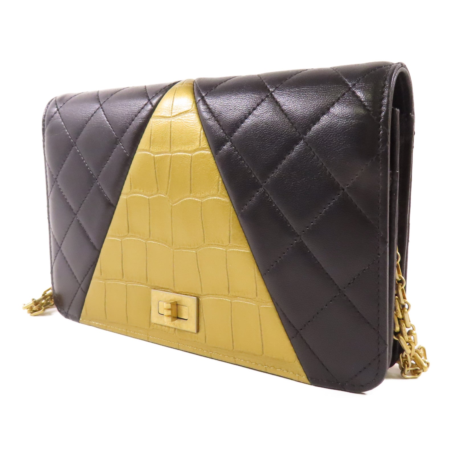 CHANEL 牛皮/羊皮皮革2.55金扣鏈帶肩背袋