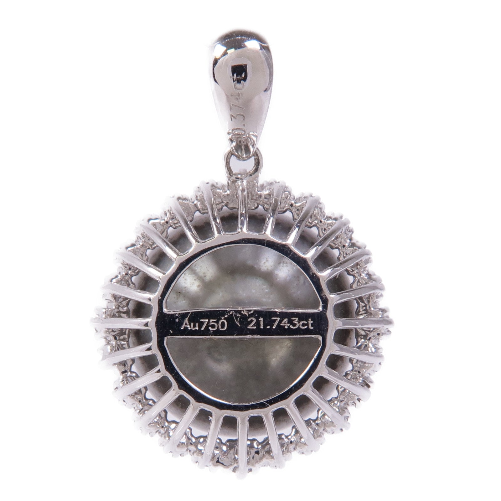 JEWELRY 18K白金Pearl/Diamond Pendant Top珍珠/鑽石吊墜