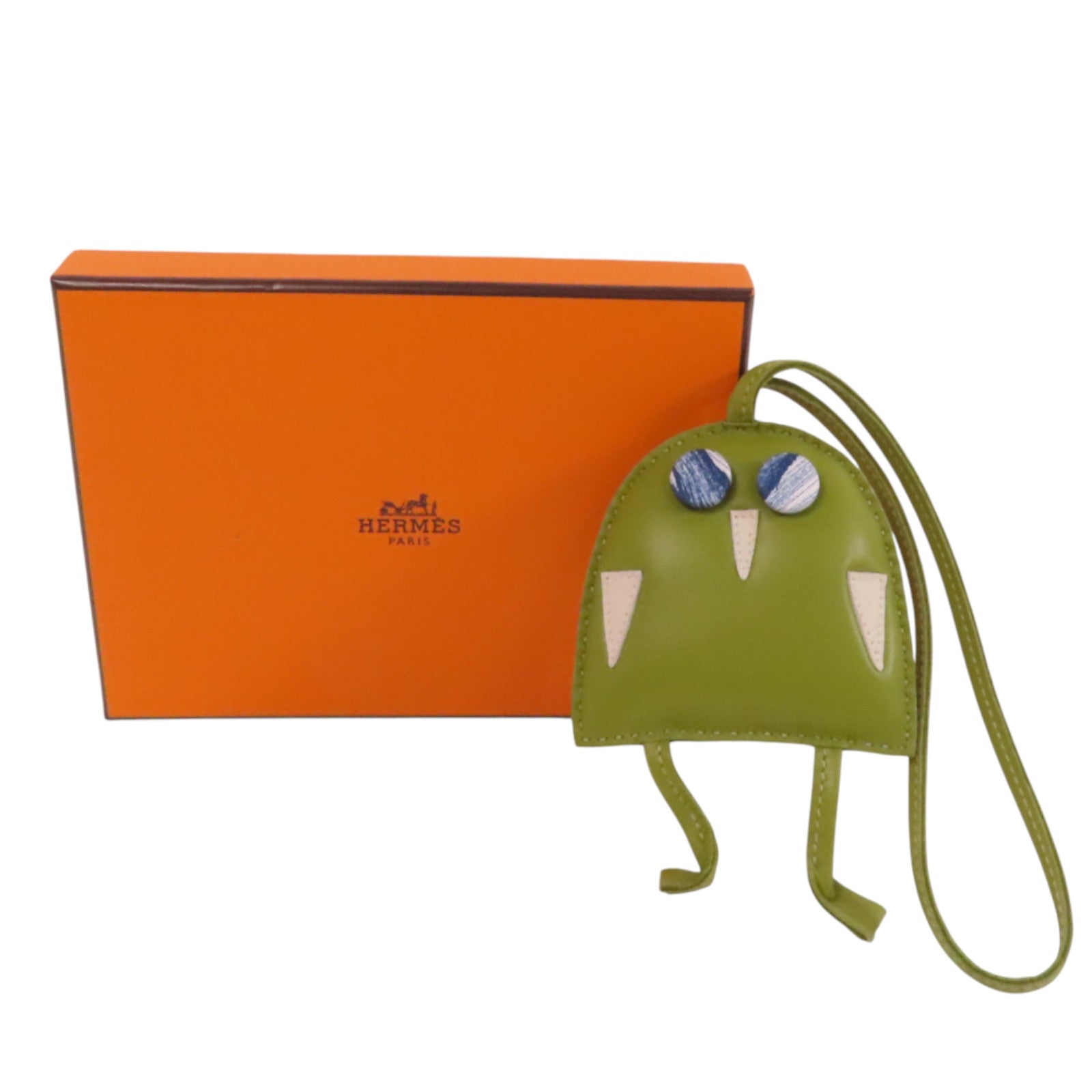 HERMES Milo皮革Petit H Hibouton Charm掛飾