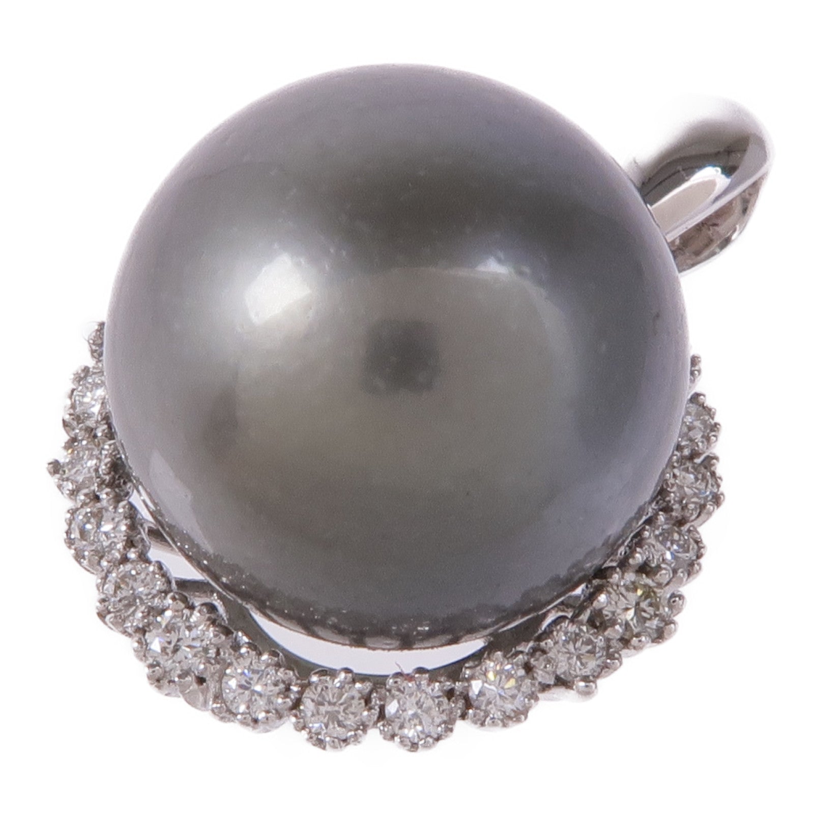 JEWELRY 18K白金Pearl/Diamond Pendant Top珍珠/鑽石吊墜