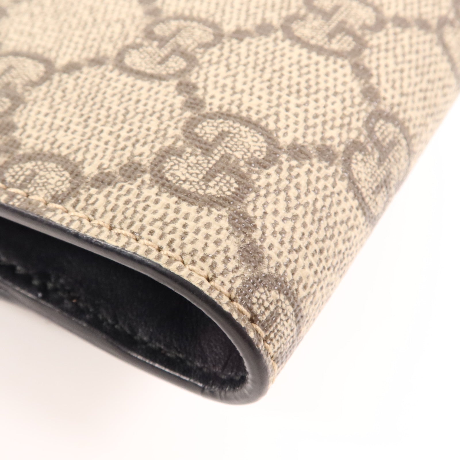 GUCCI 塗層帆布/牛皮皮革GG Supreme Wallet金扣錢包