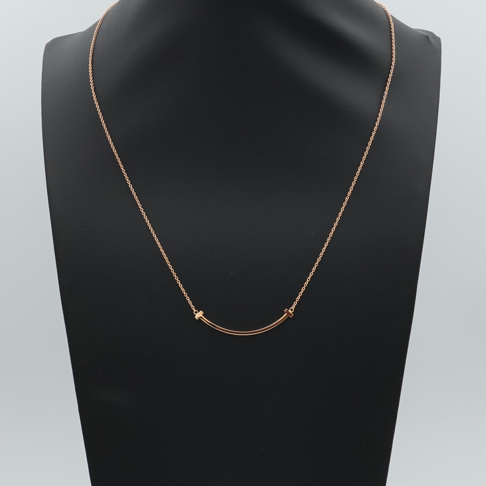 TIFFANY＆CO 18K玫瑰金T-Smile Necklace項鍊