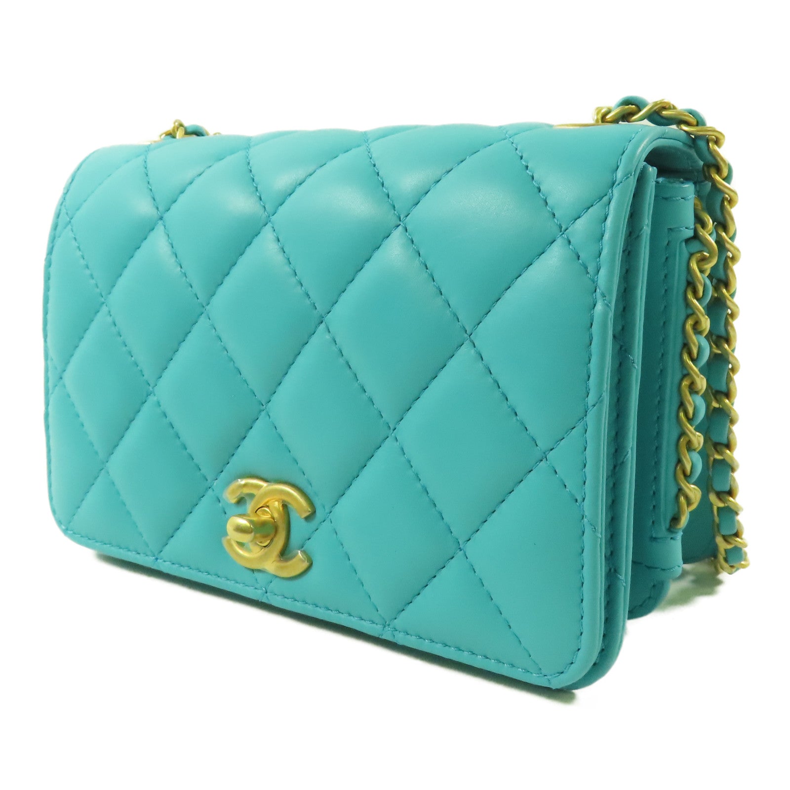 CHANEL 【激減優惠】牛皮皮革Chain Shoulder金扣鏈帶肩背袋